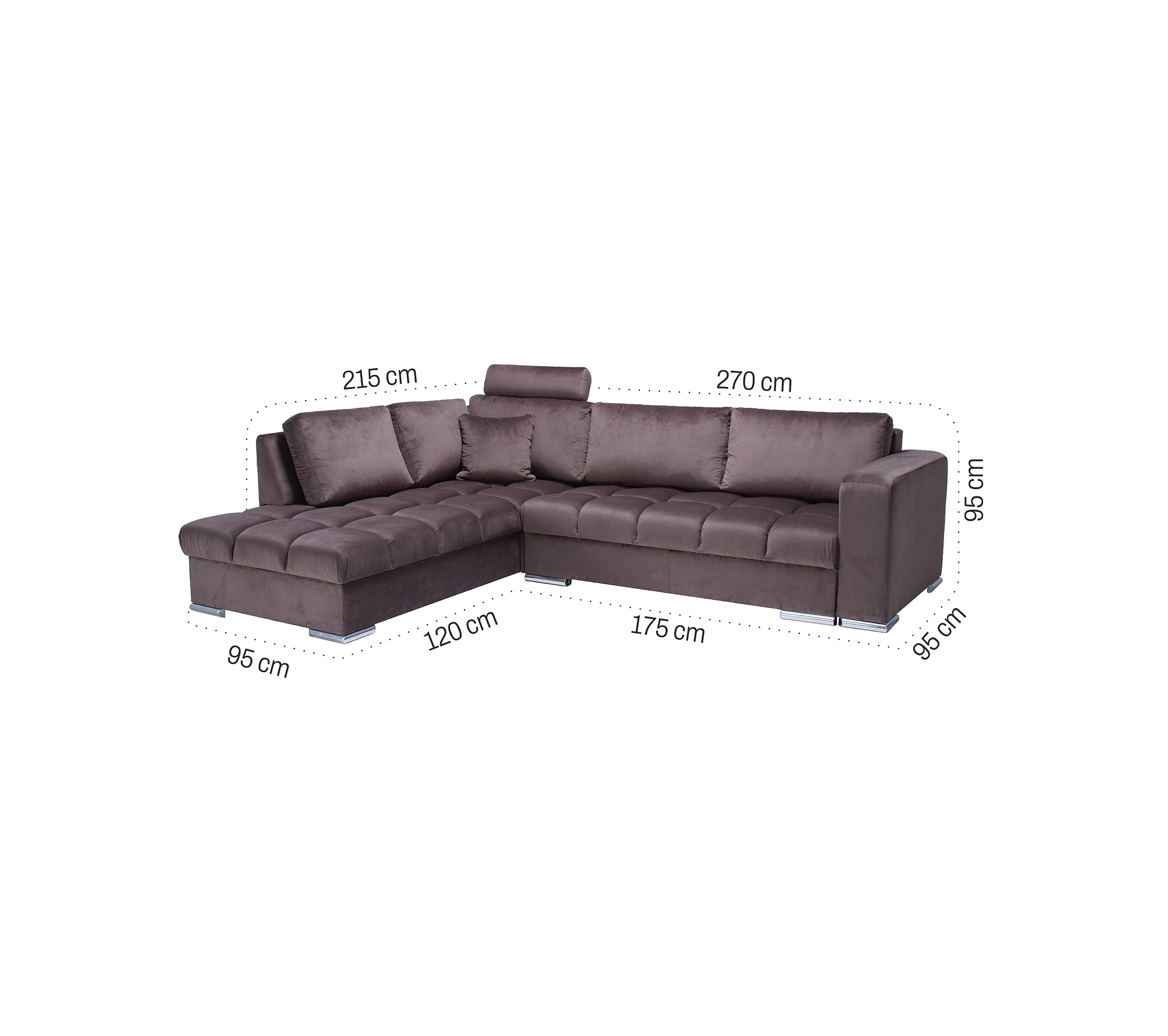 Niaga Grand extendable corner velvet sofa