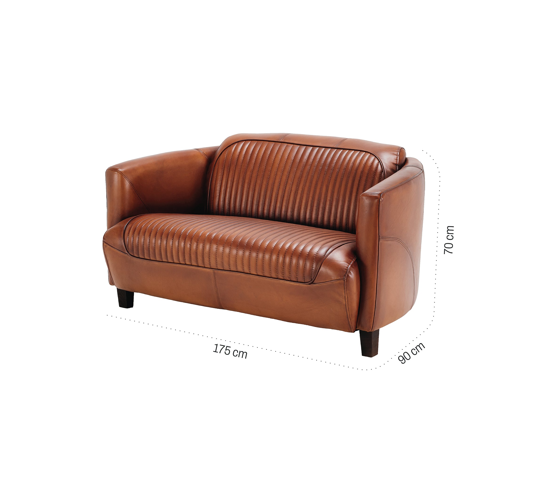 Coupé leather 175 cm sofa