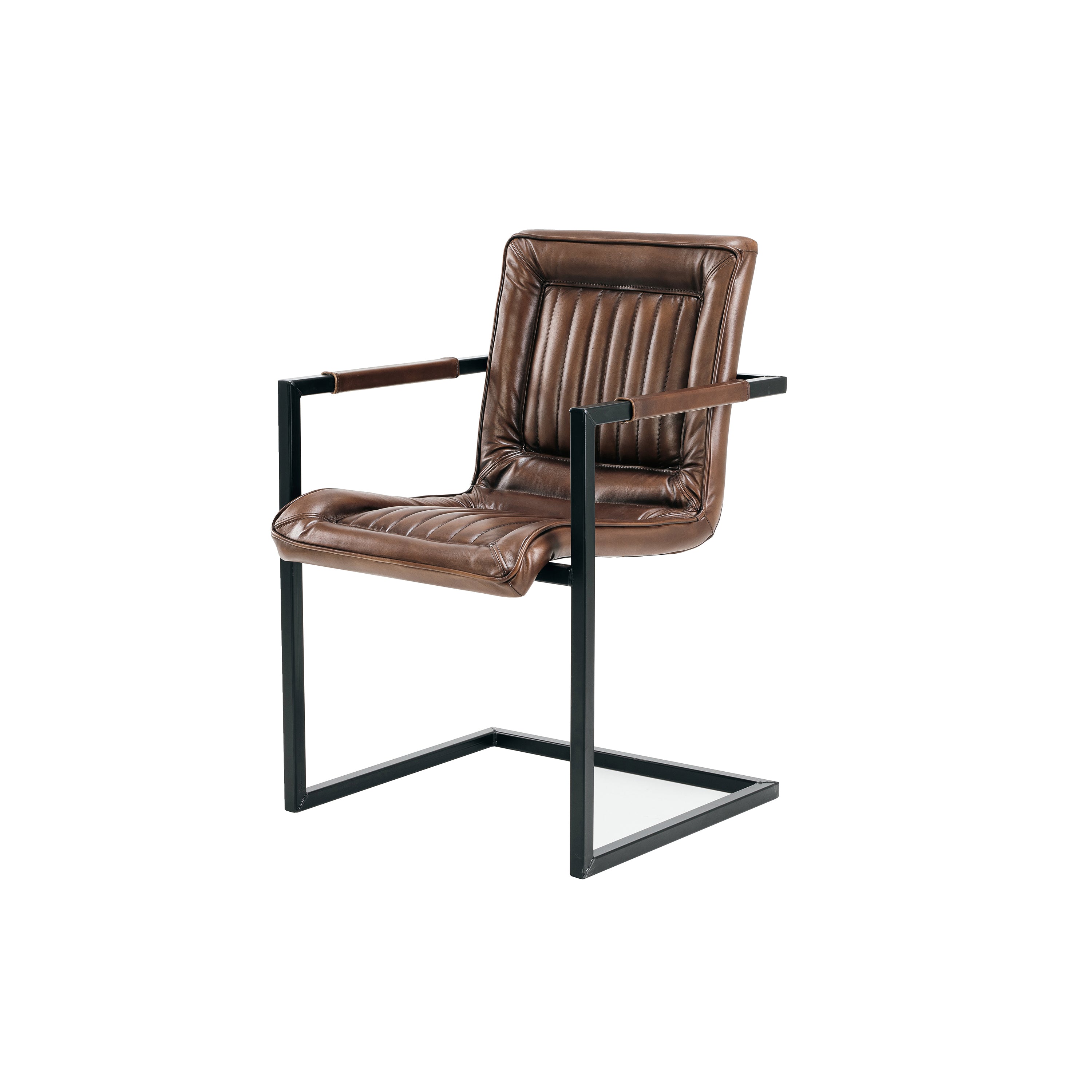 Nomad slim Borderstripe Ls leather chair