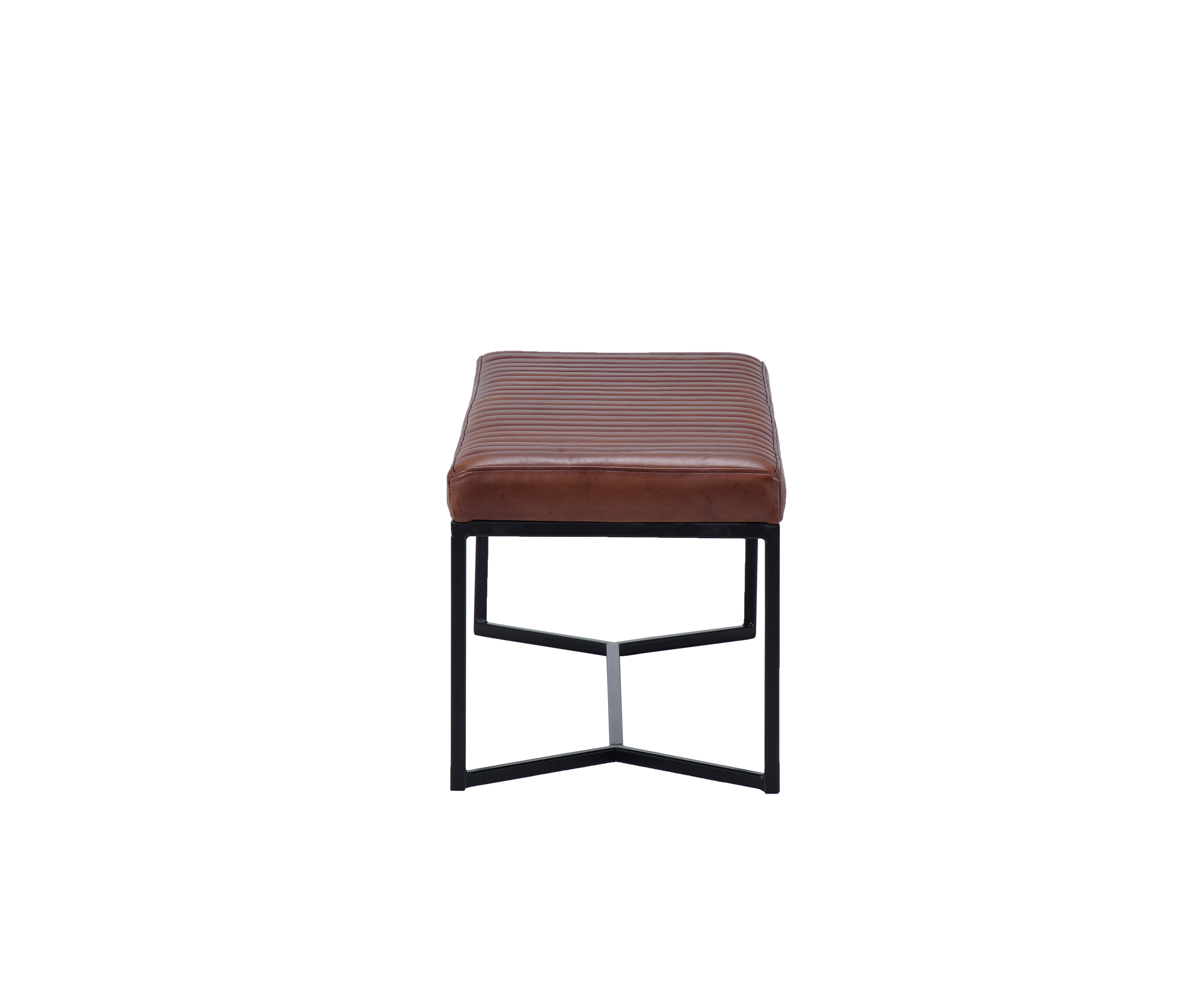 Nomad Ribbed Space leather bench X leg