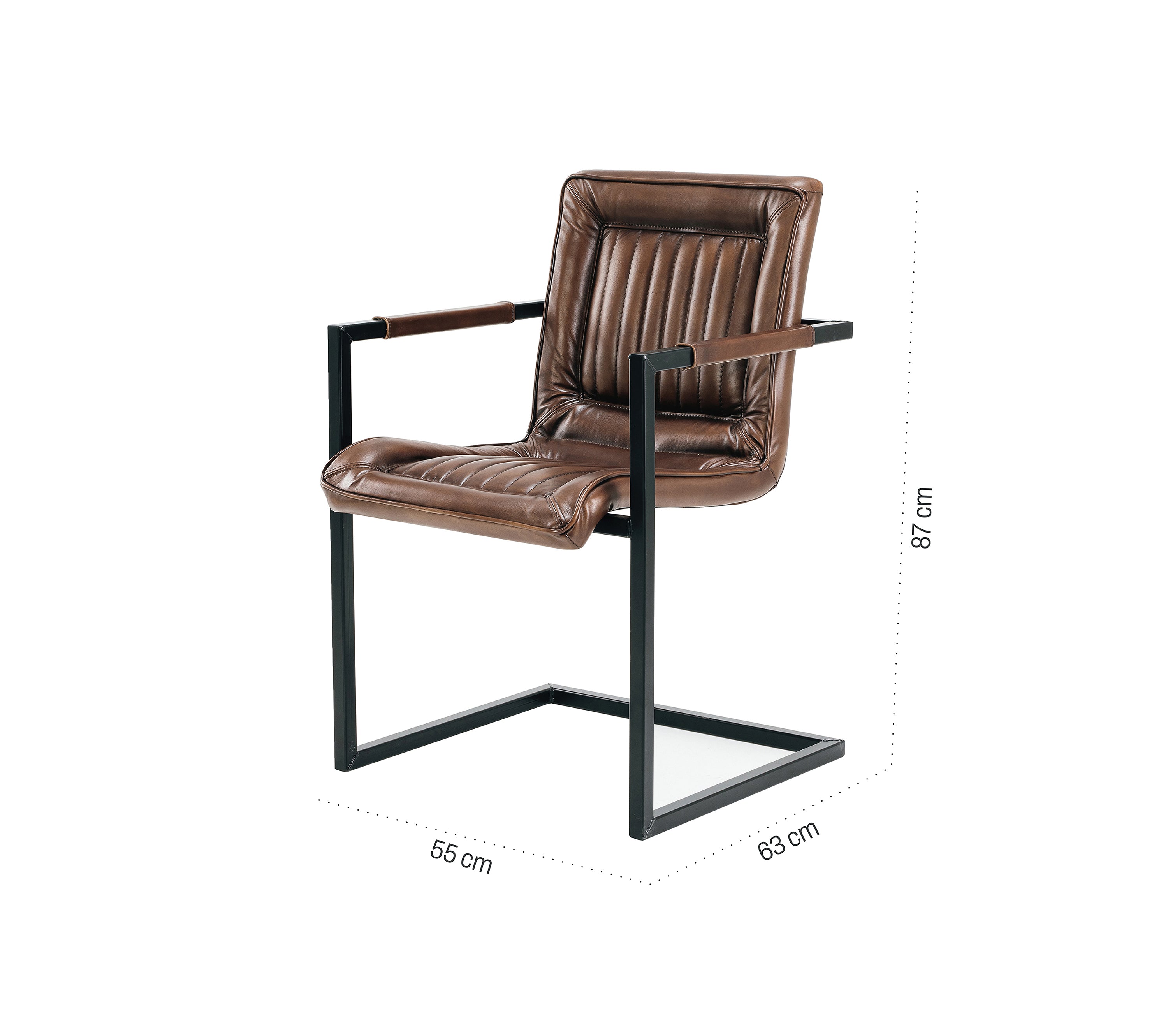 Nomad slim Borderstripe Ls leather chair