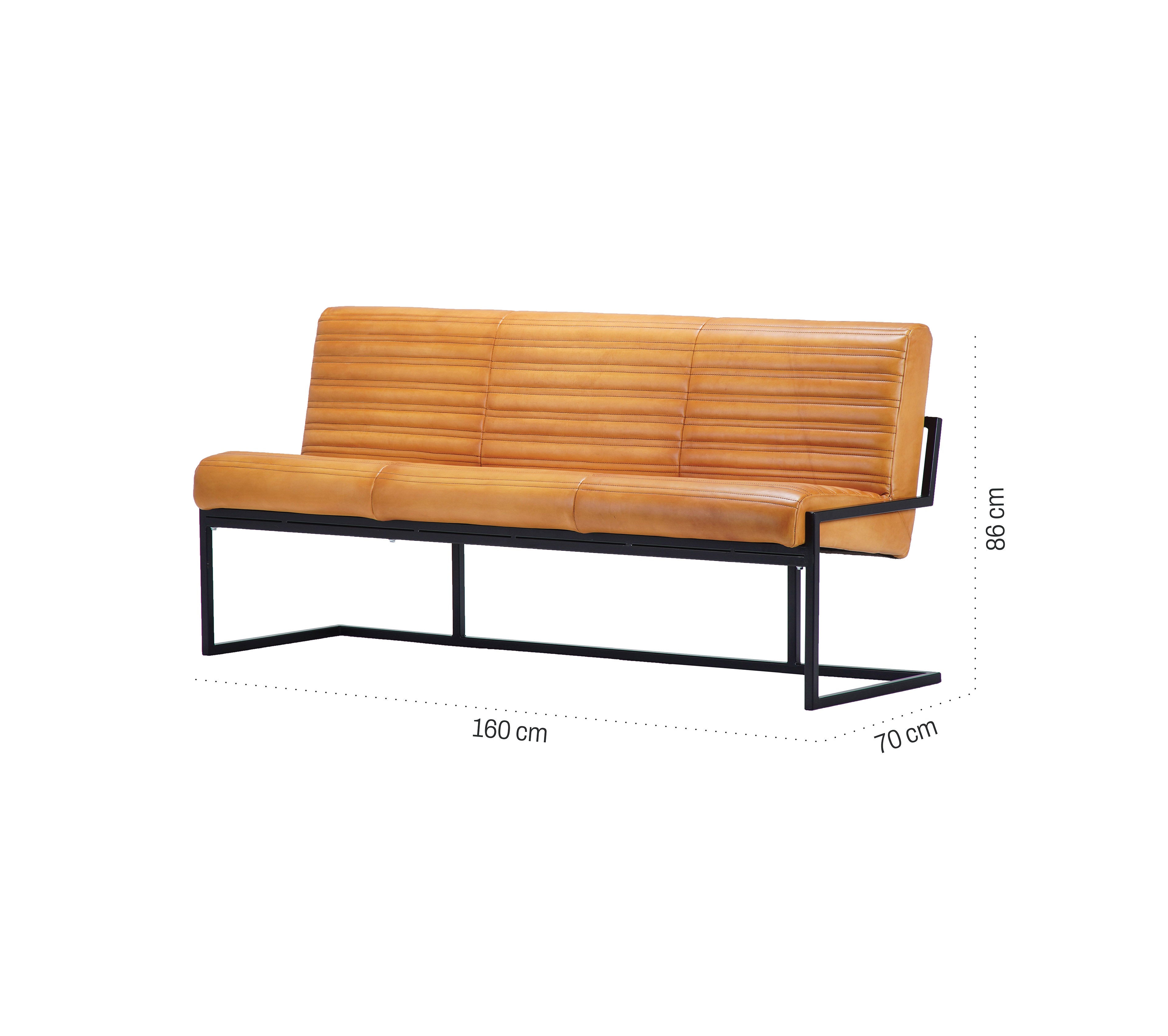 Nomad Ribbed Comfort leather bench