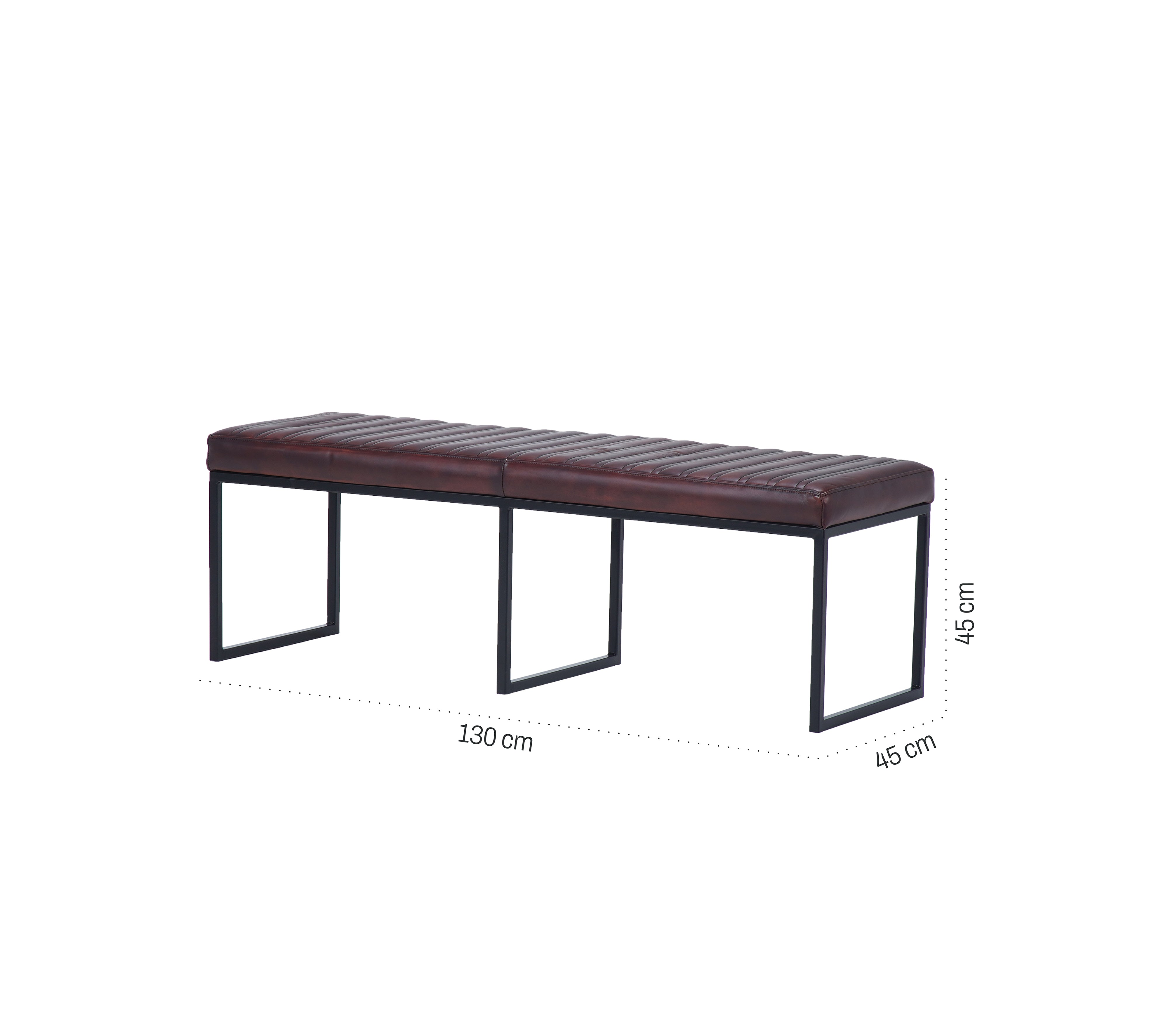 Nomad Ribbed Space leather bench X leg