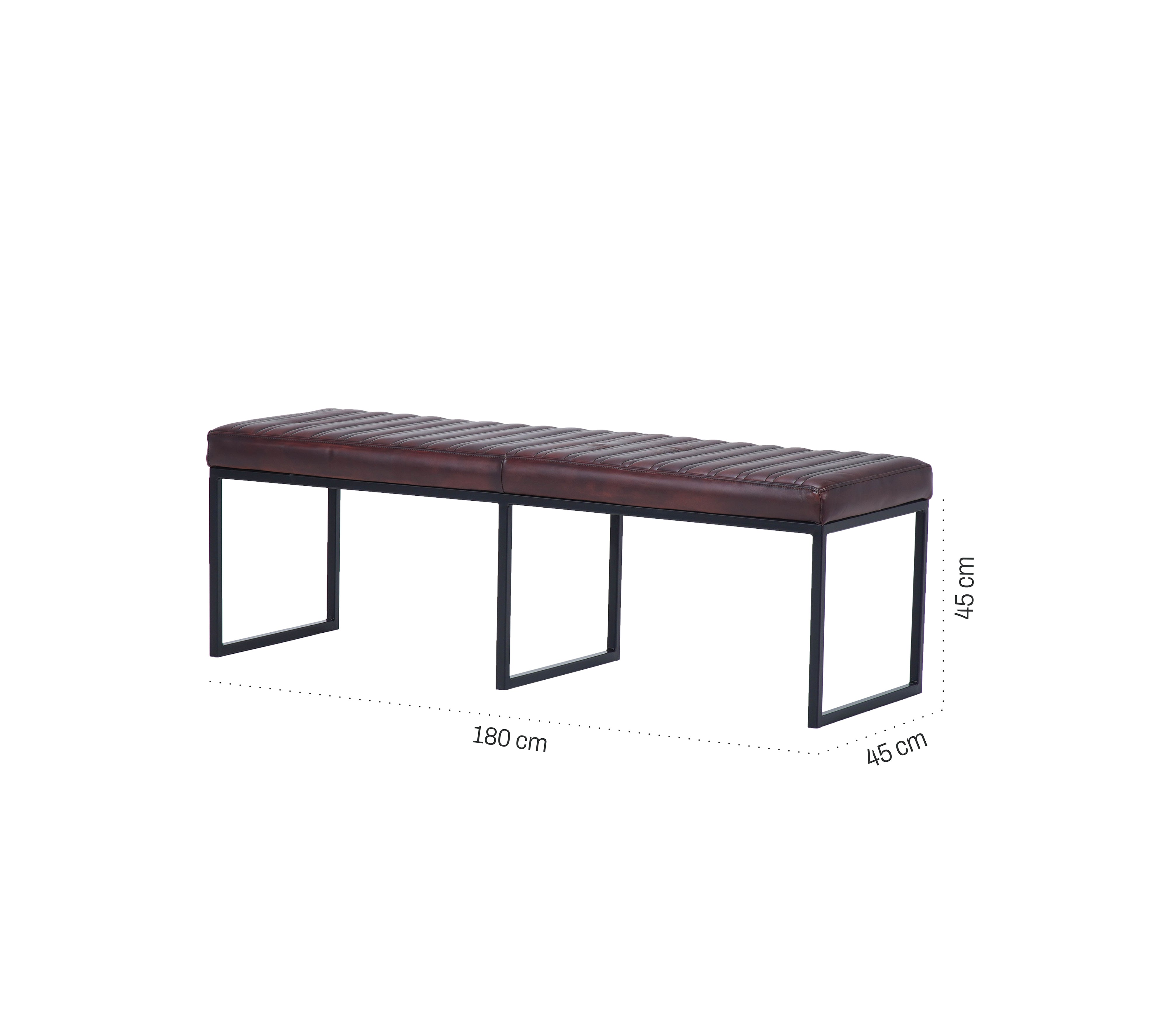 Nomad Ribbed Space leather bench U leg