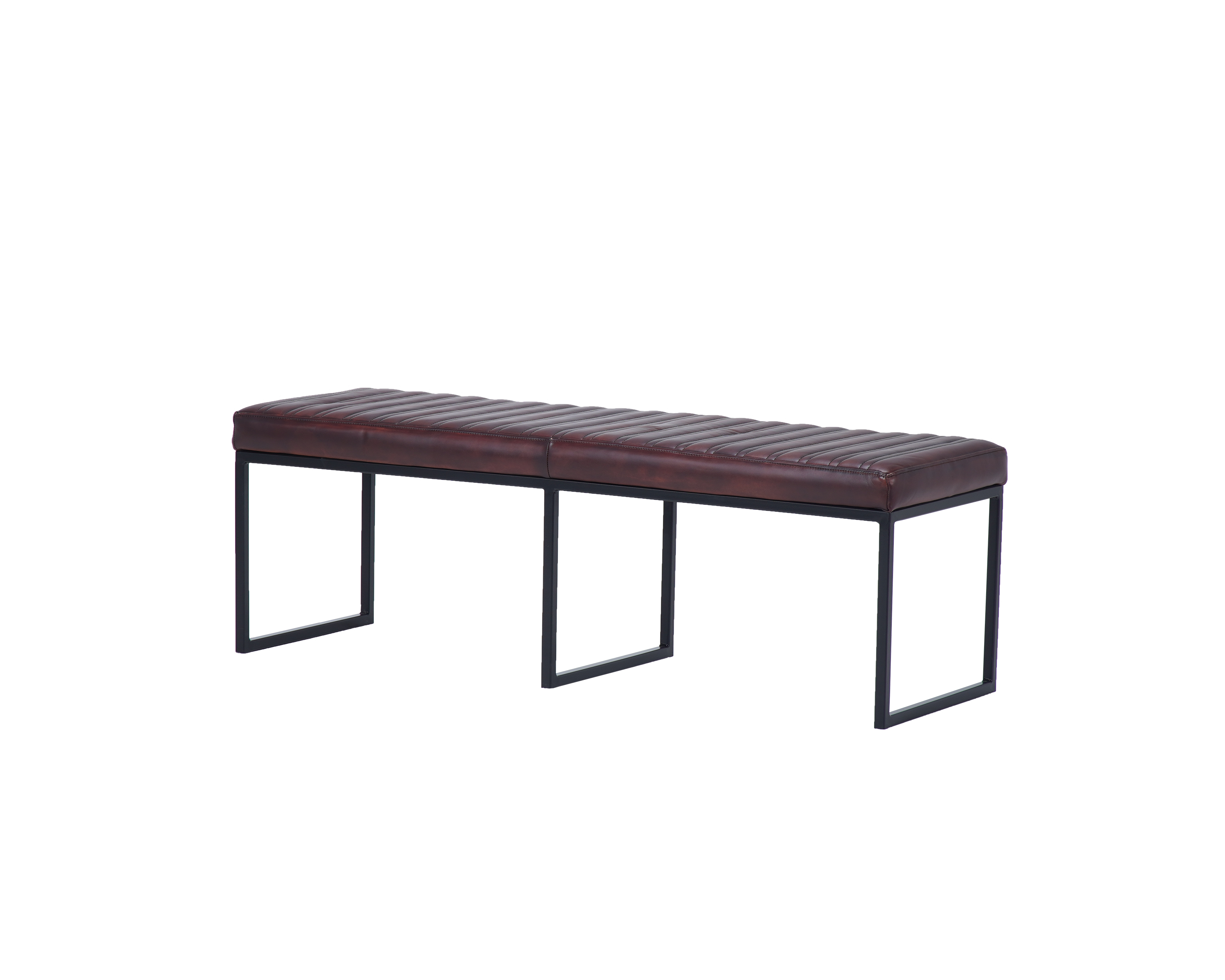 Nomad Ribbed Space leather bench U leg