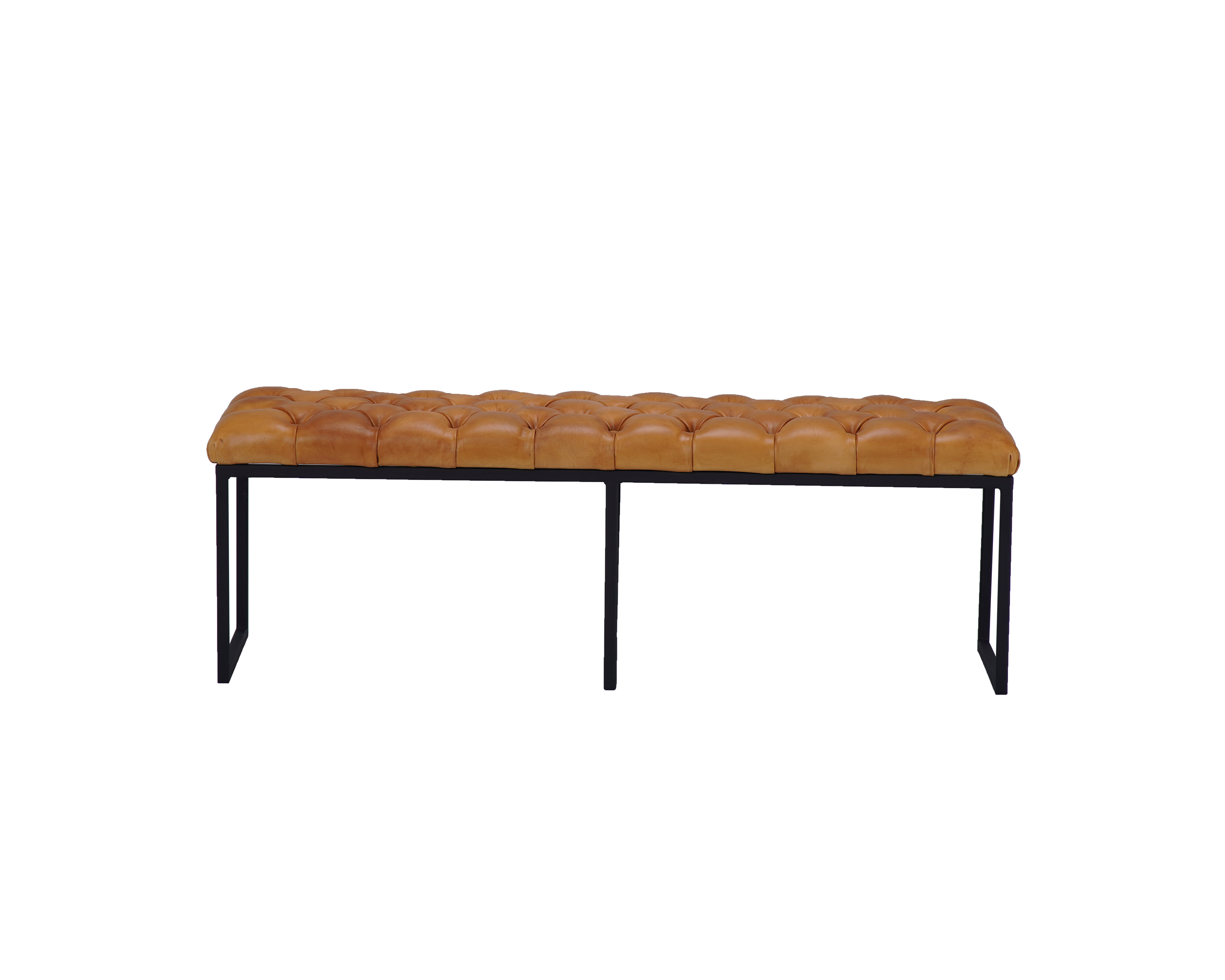 Nomad Buttoned Space leather bench U leg