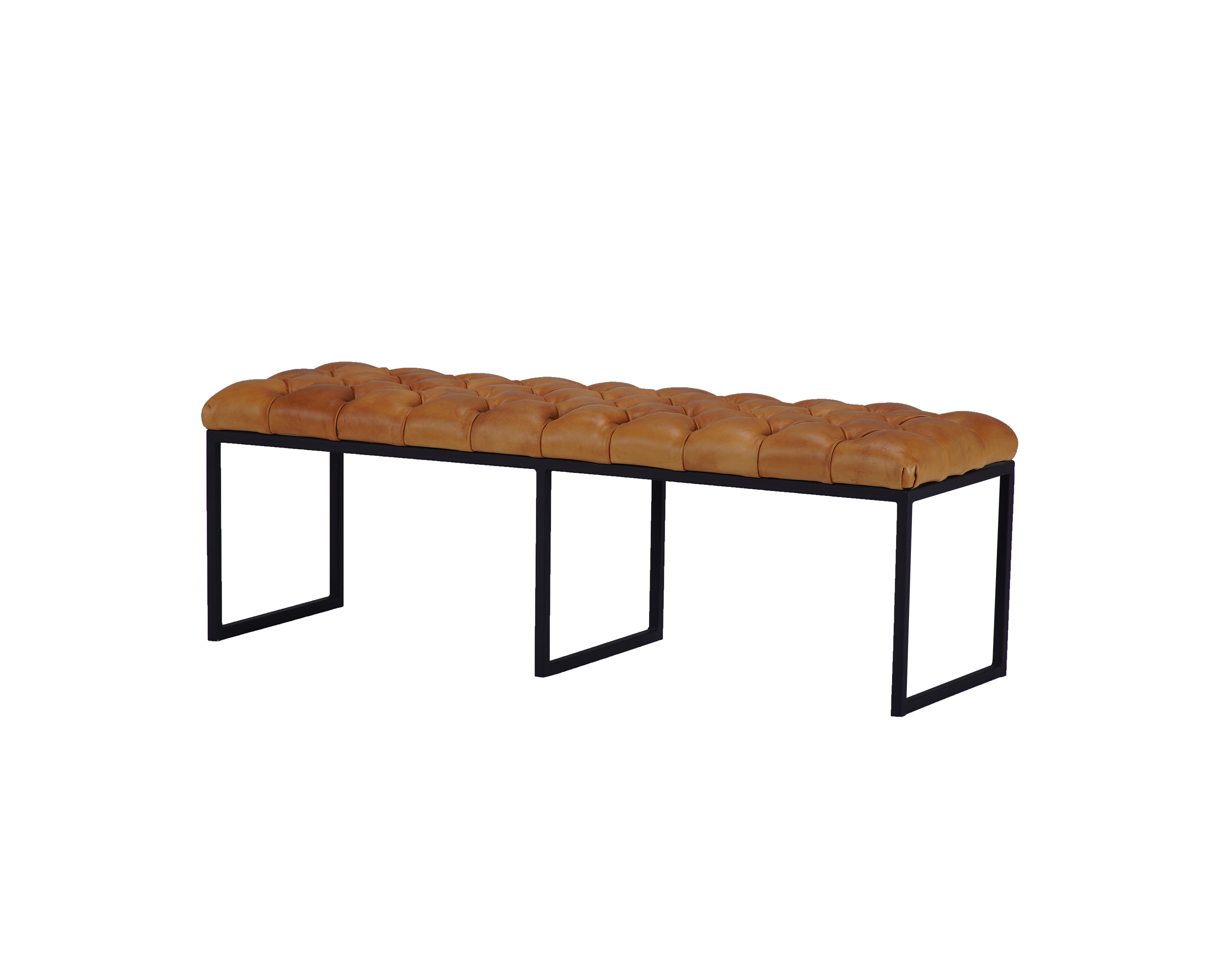 Nomad Buttoned Space leather bench U leg