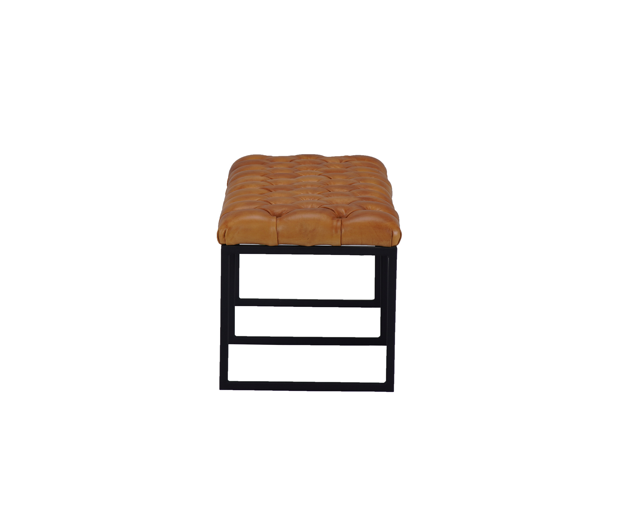 Nomad Buttoned Space leather bench U leg
