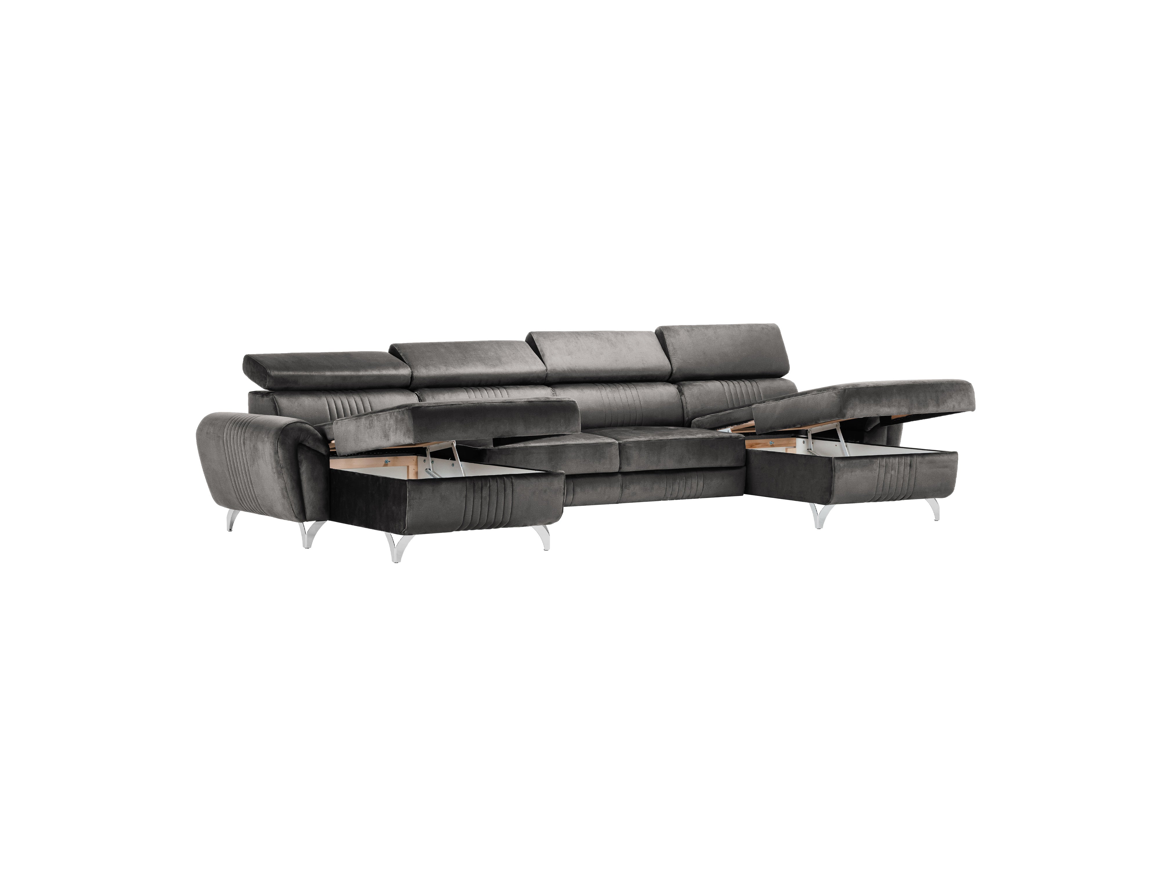 Canapea Balthazar din catifea in formă de U