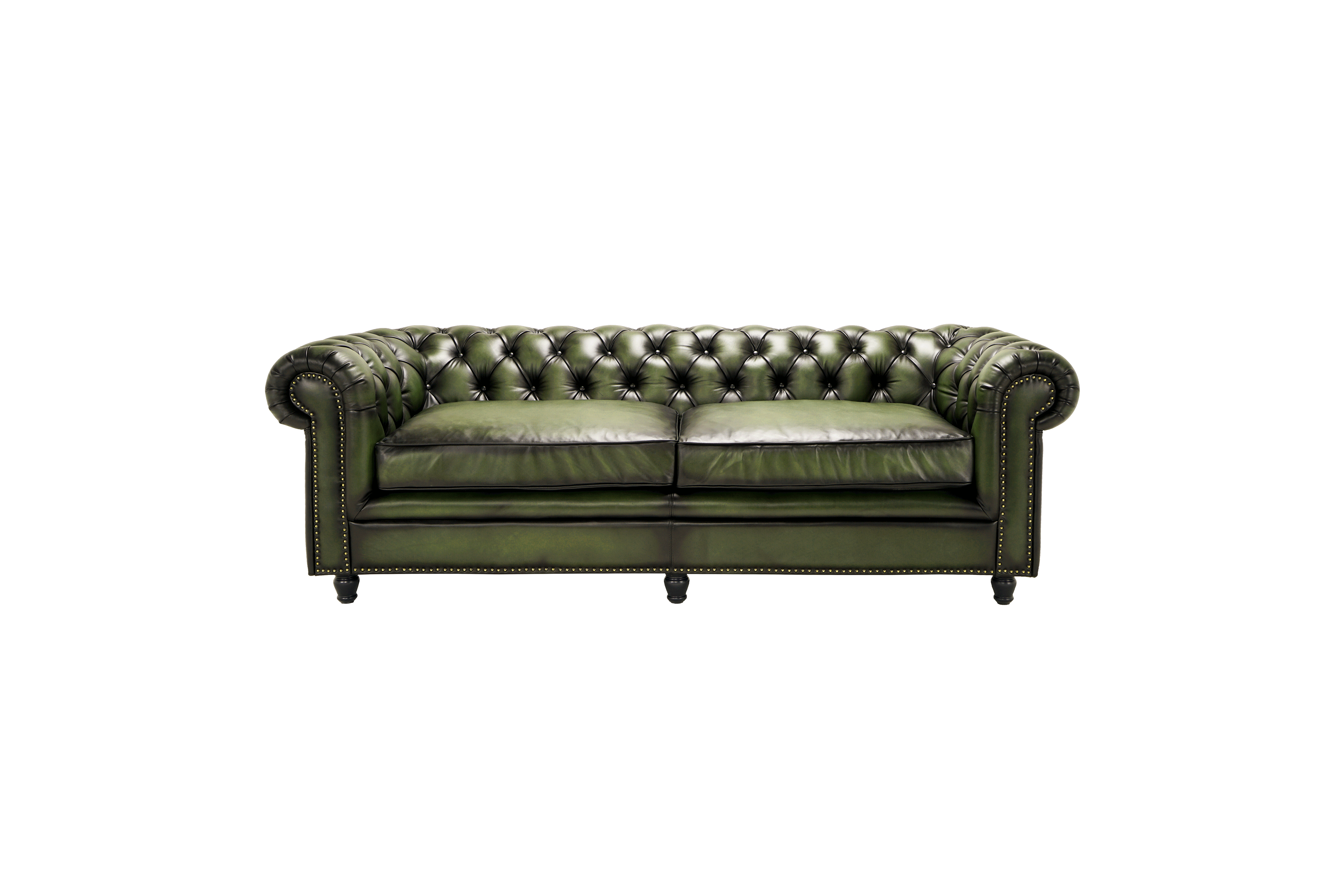 Canapea Chesterfield Austen din piele Vintage Moss