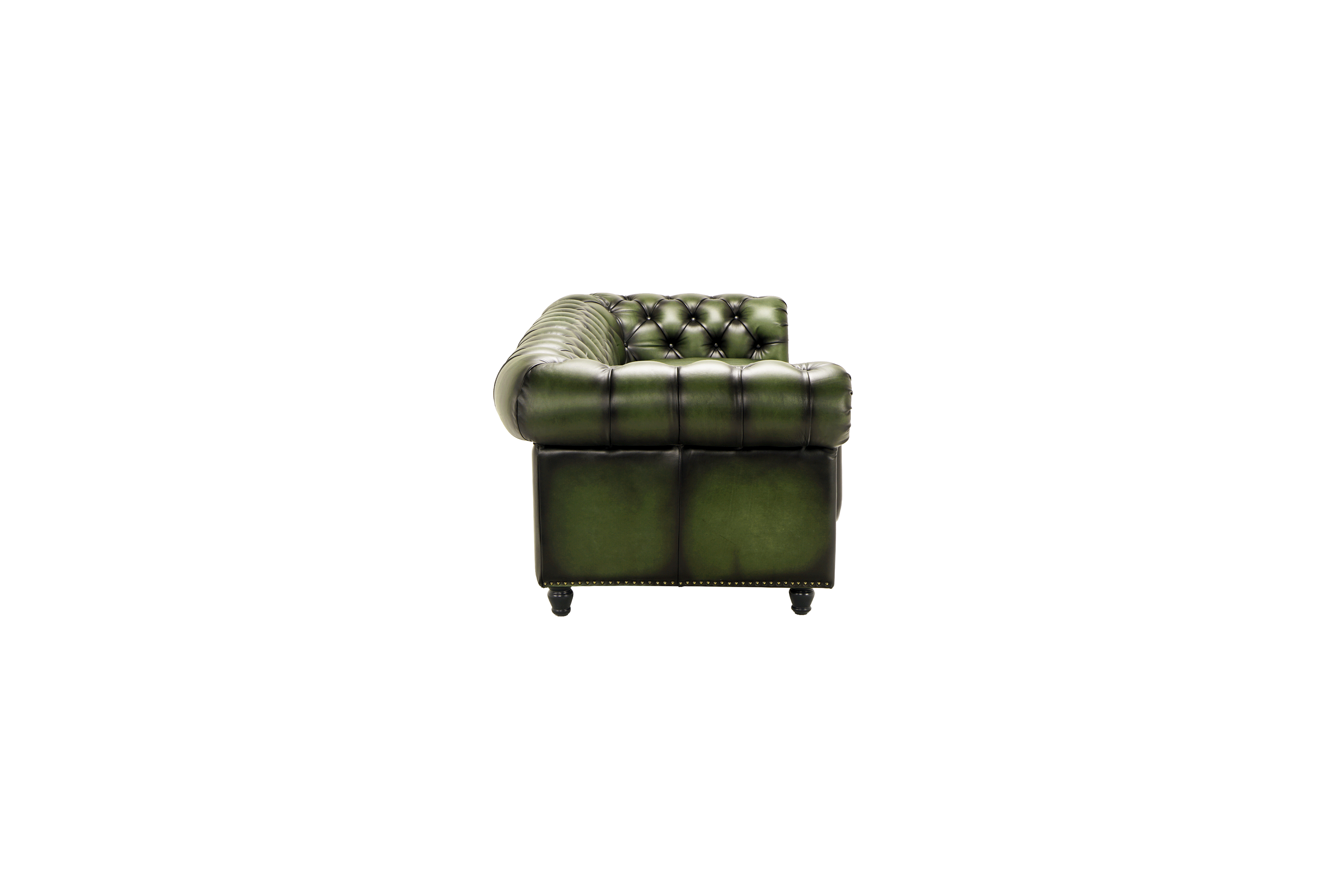 Canapea Chesterfield Austen din piele Vintage Moss