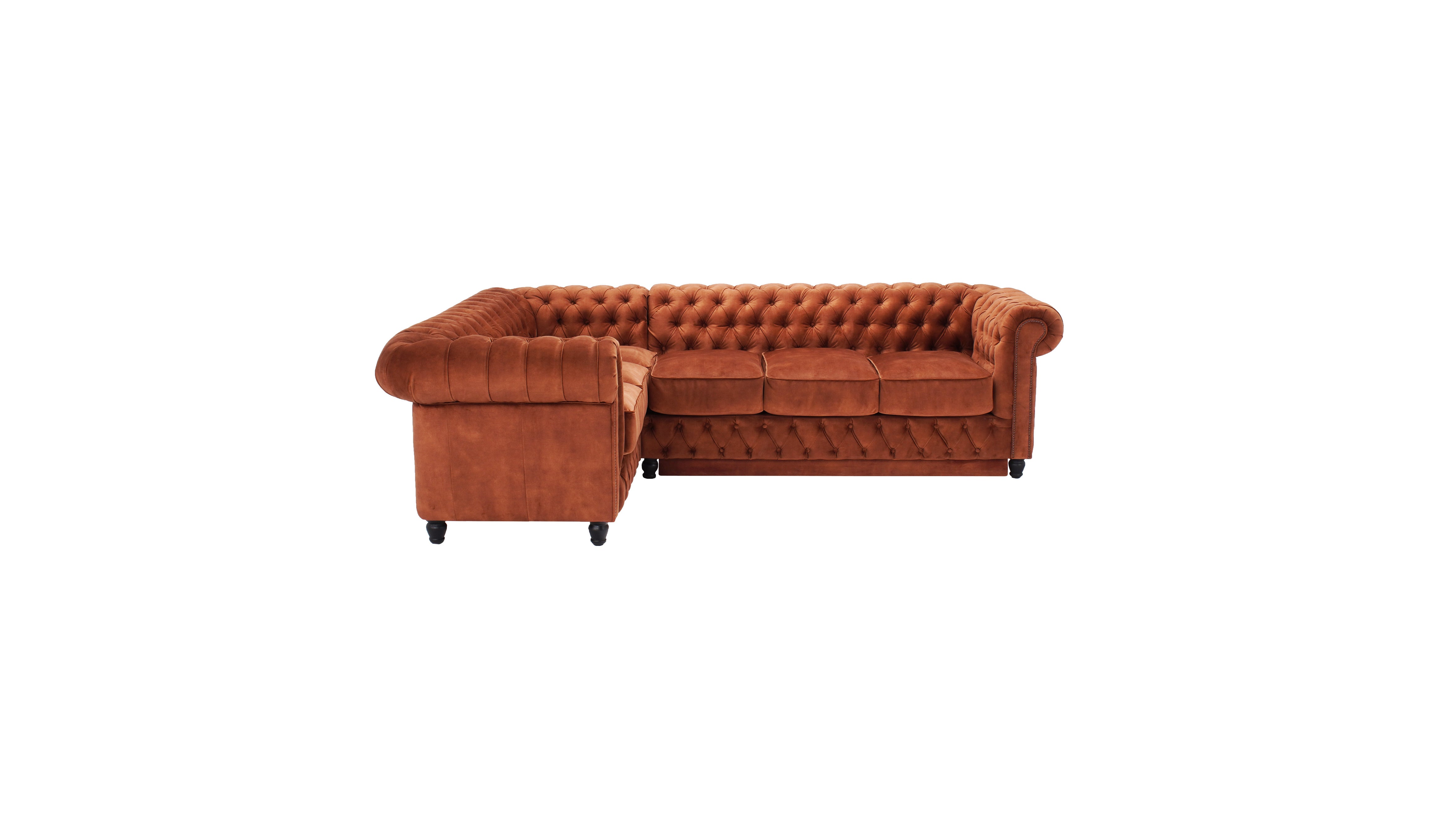 Canapea extensibilă din catifea Chesterfield Fleming 205 cm