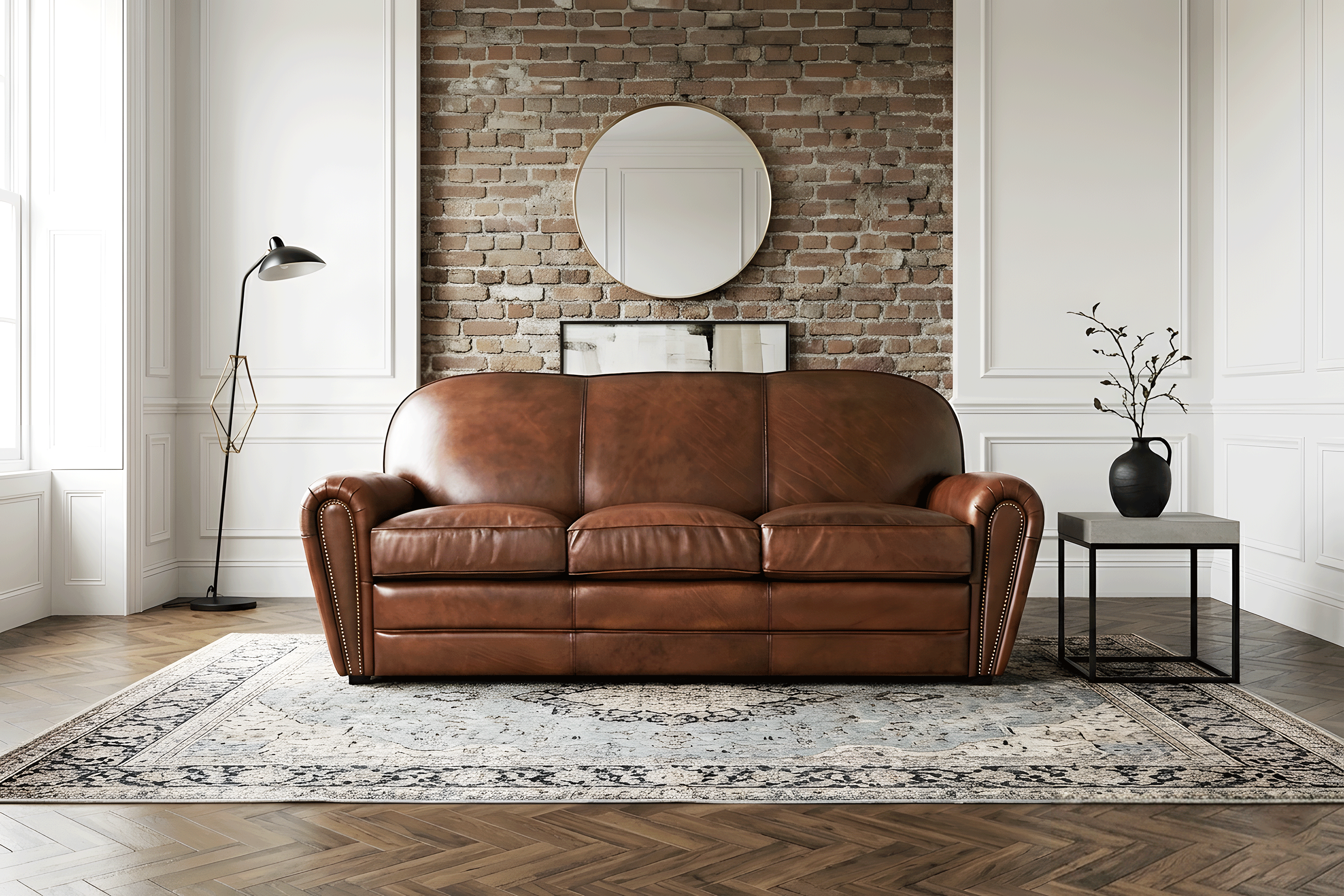 Canapea Milán din piele de 190 cm