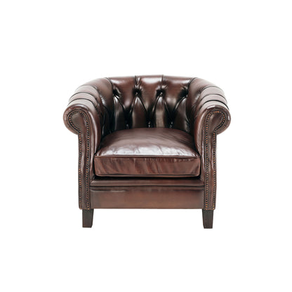 Fotoliu din piele Chesterfield Miko