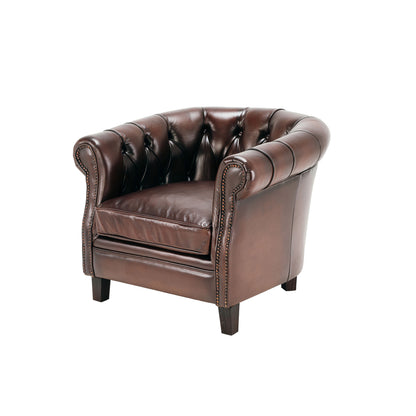 Fotoliu din piele Chesterfield Miko
