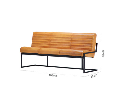 Nomad Ribbed Comfort leather bench