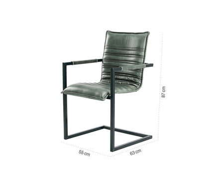 Nomad leather ribbed chair Type 1