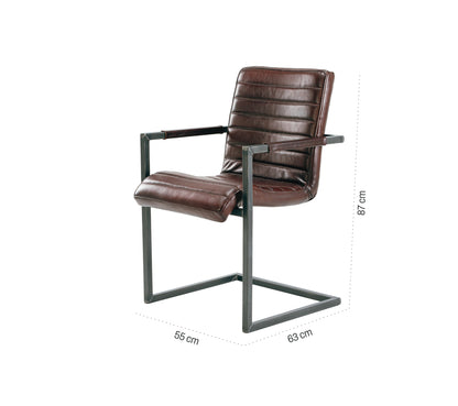 Nomad leather ribbed chair Type 2