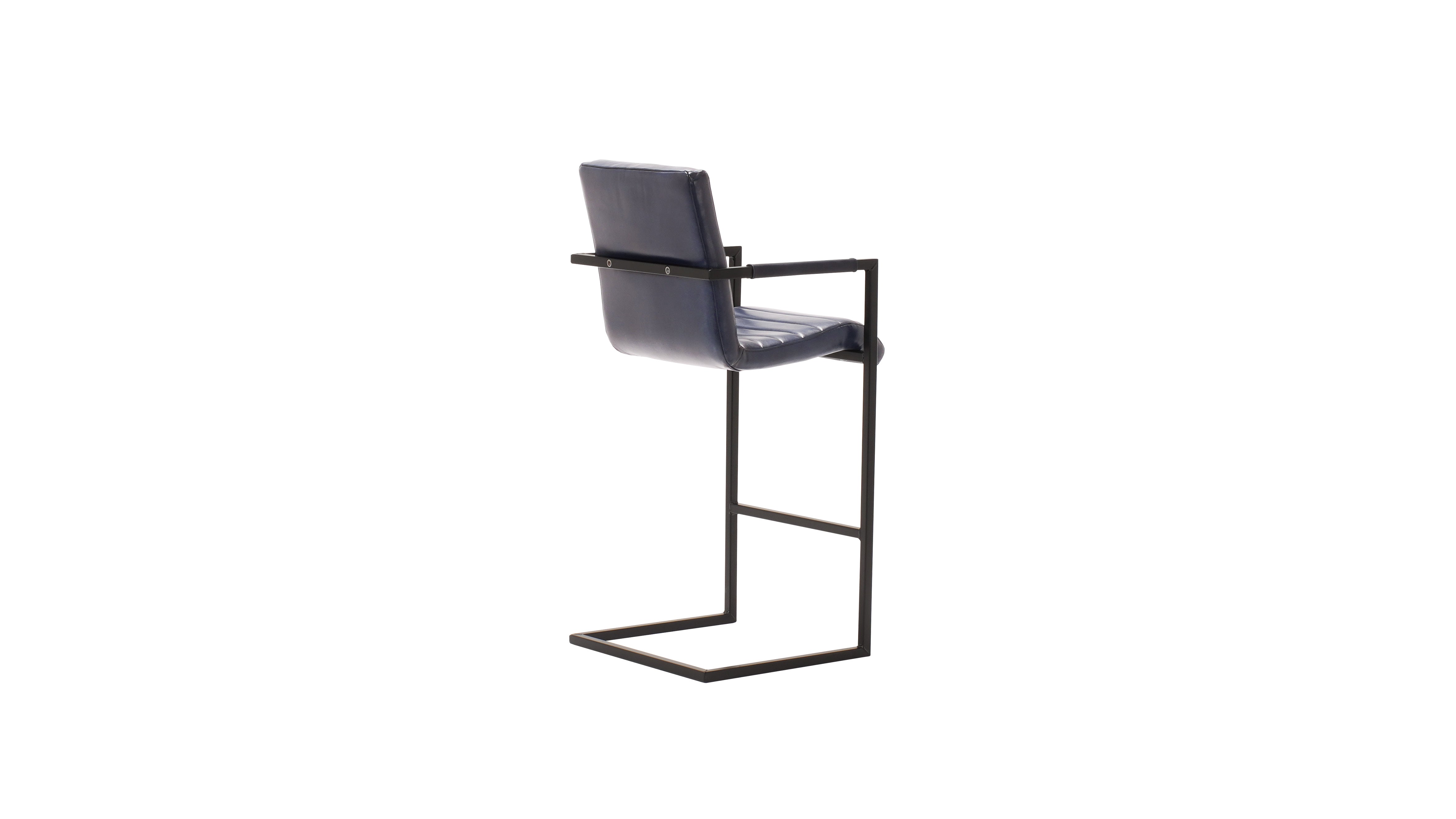 Nomad leather Ribbed barstool L