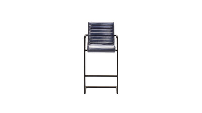 Nomad leather Ribbed barstool L