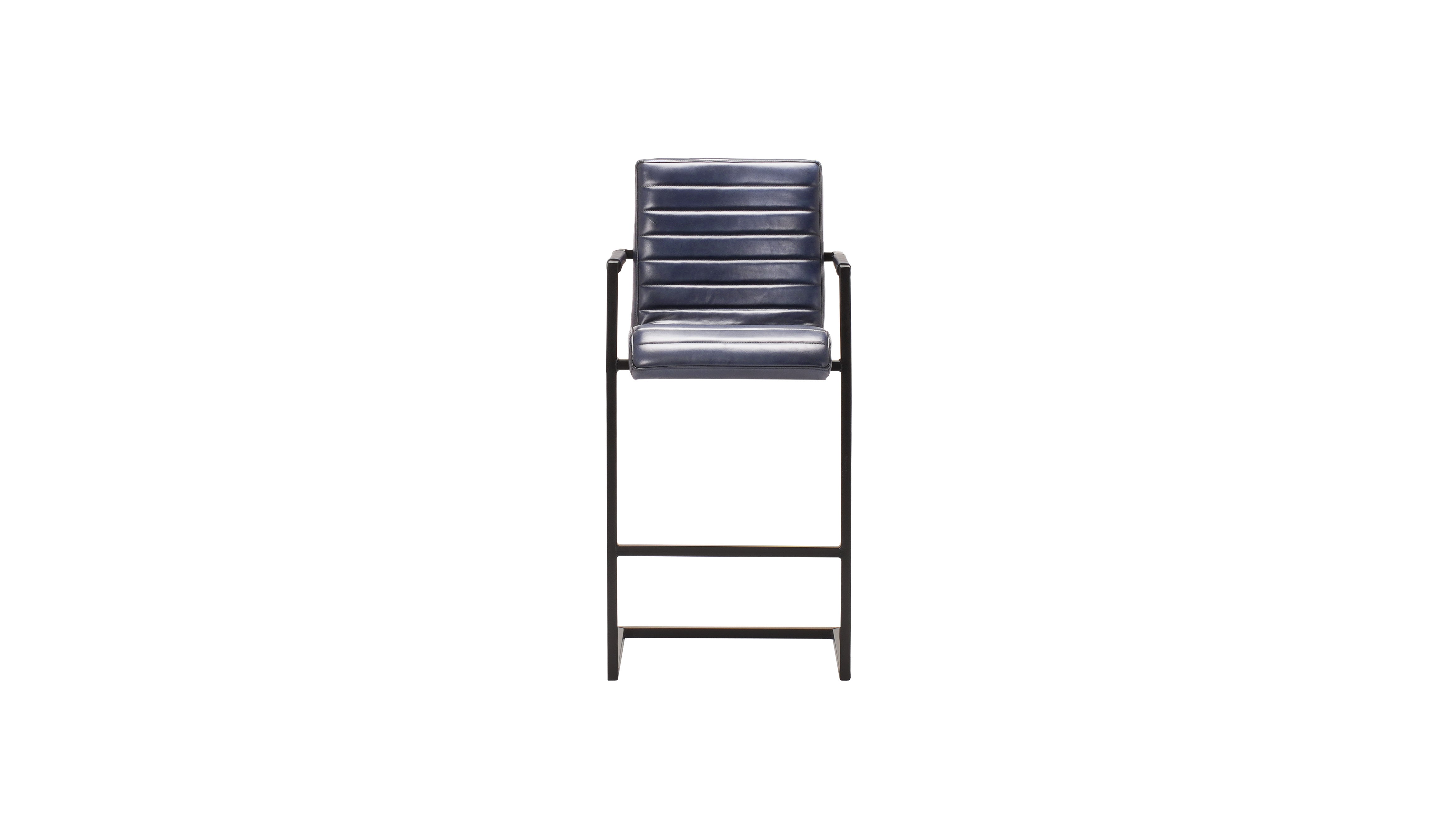 Nomad leather Ribbed barstool L