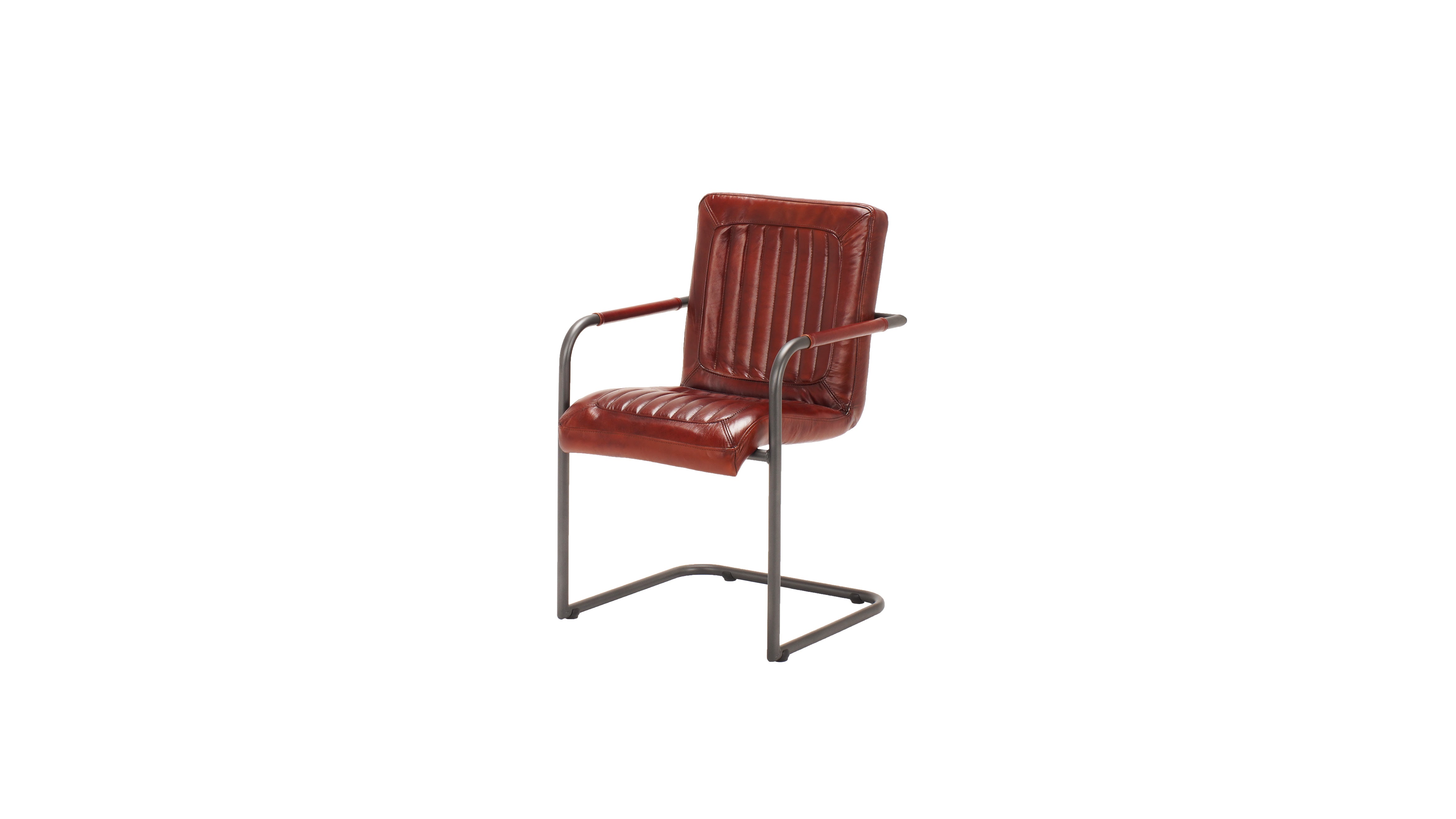 Nomad plump Borderstripe Lr leather chair