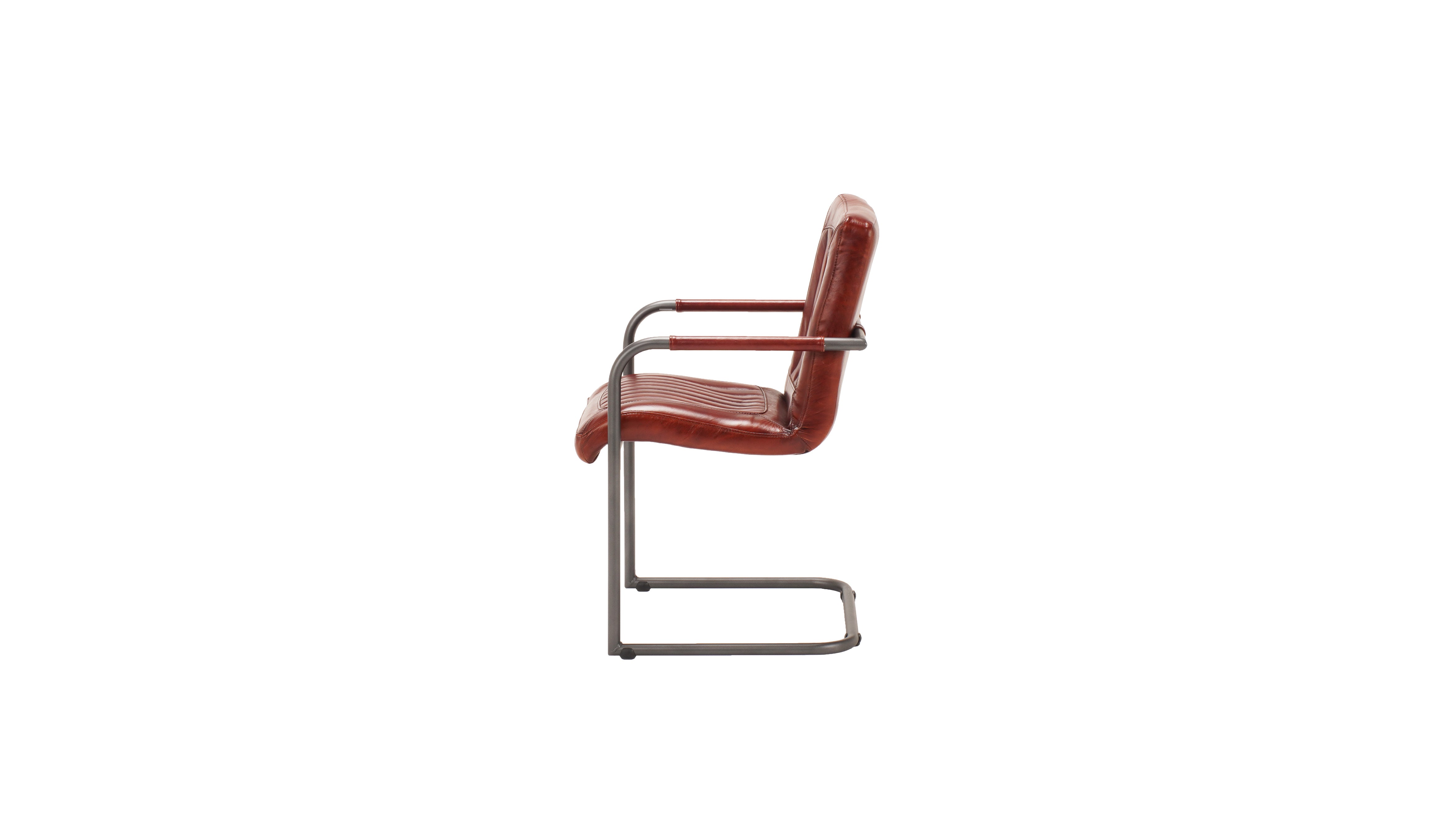 Nomad plump Borderstripe Lr leather chair
