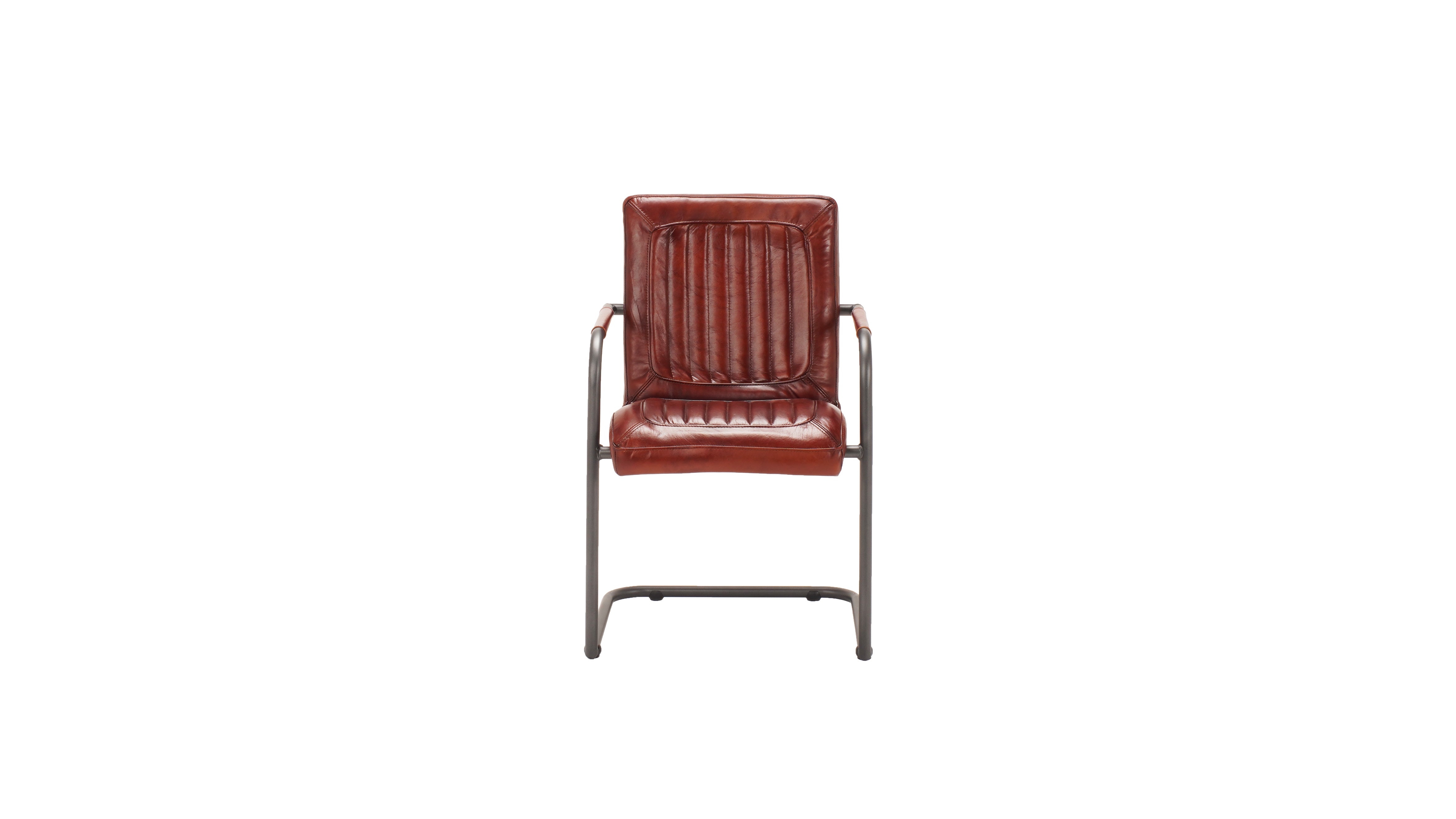Nomad plump Borderstripe Lr leather chair