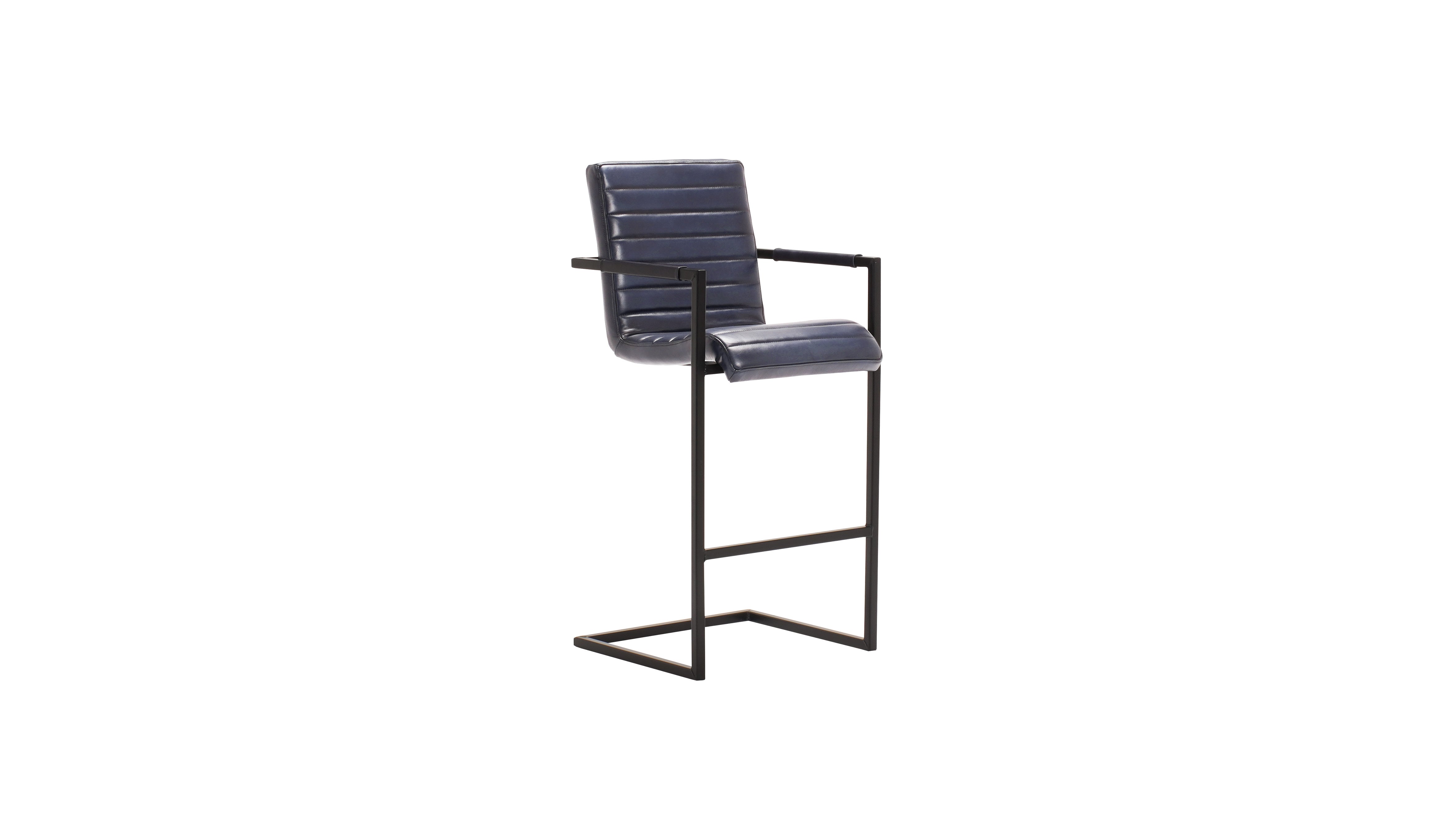 Nomad leather Ribbed barstool L
