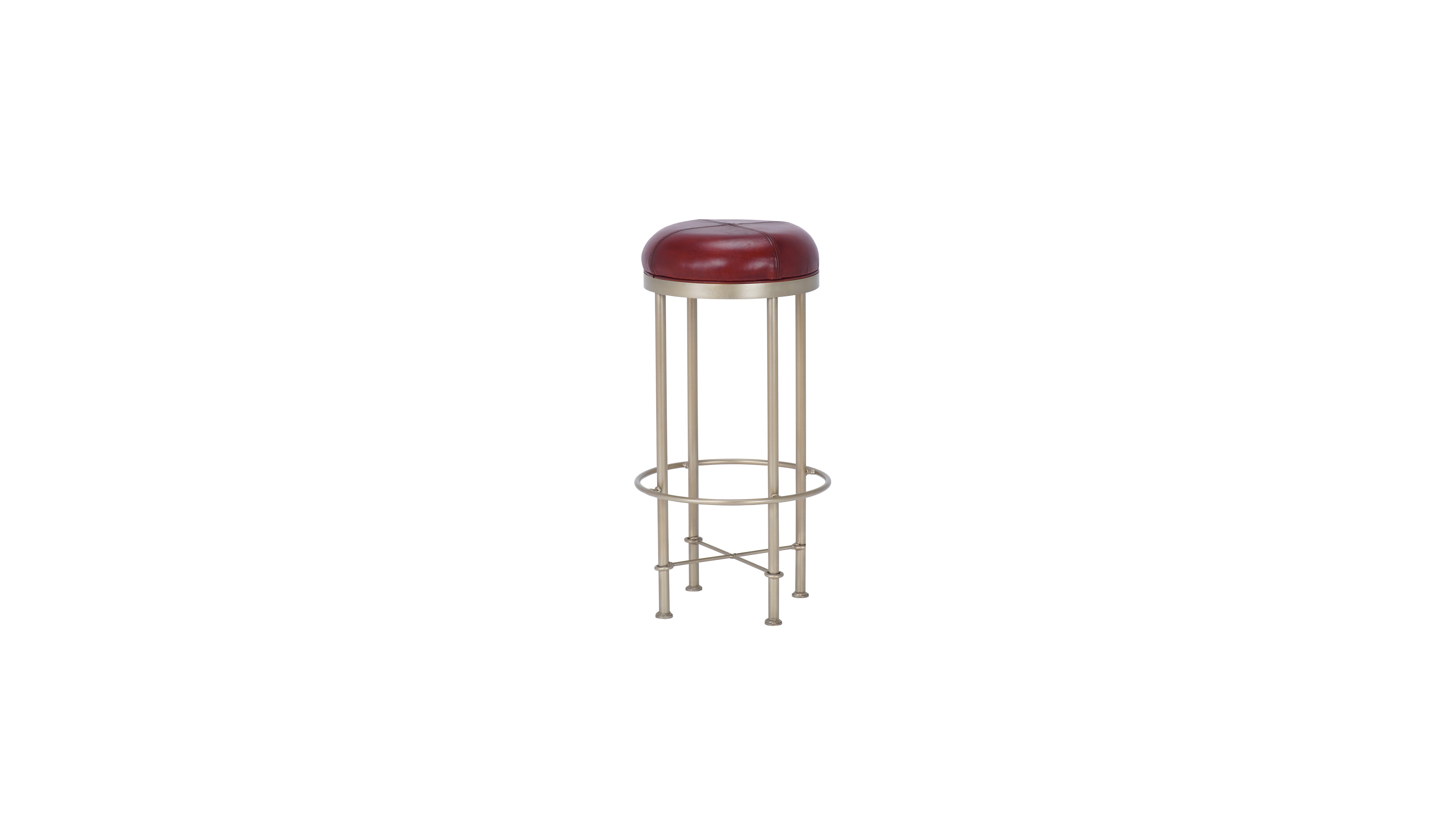 Nomad leather Roundcap barstool