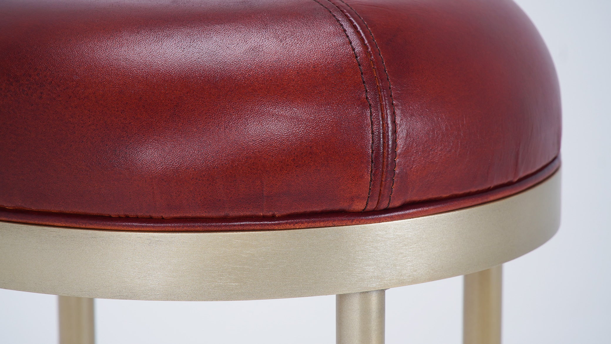 Nomad leather Roundcap barstool