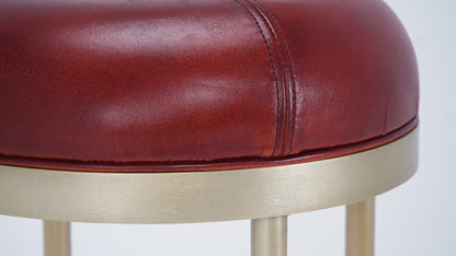 Nomad leather Roundcap barstool