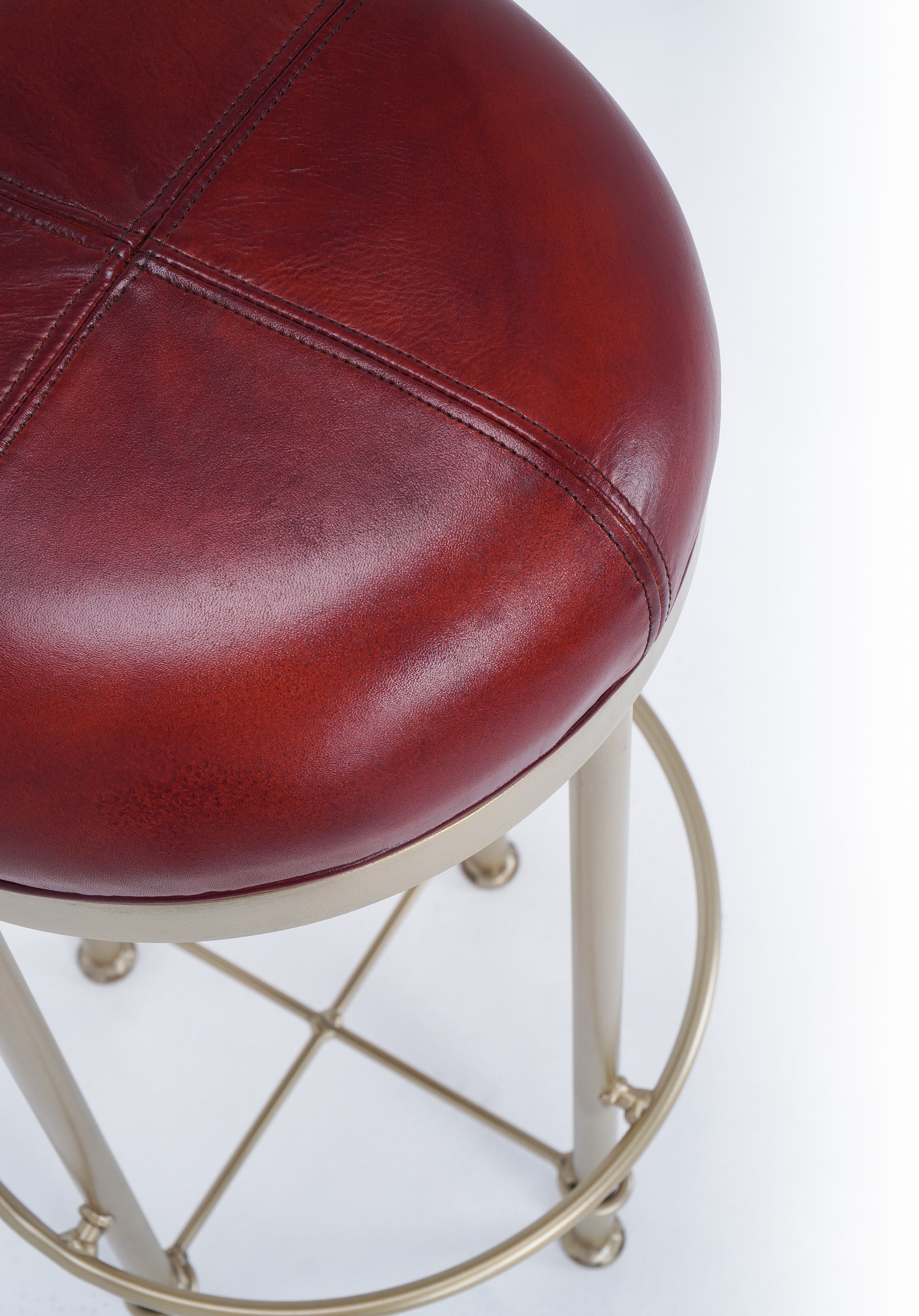 Nomad leather Roundcap barstool