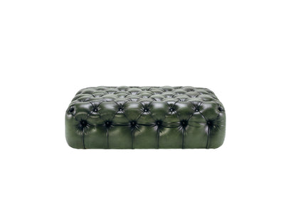 Austen chesterfield leather ottoman
