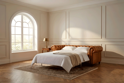 Canapea extensibila din piele Chesterfield Austen 220 cm