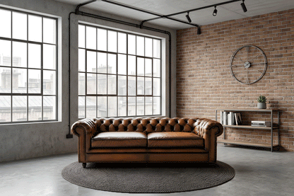 Canapea Chesterfield Austen din piele Vintage Light