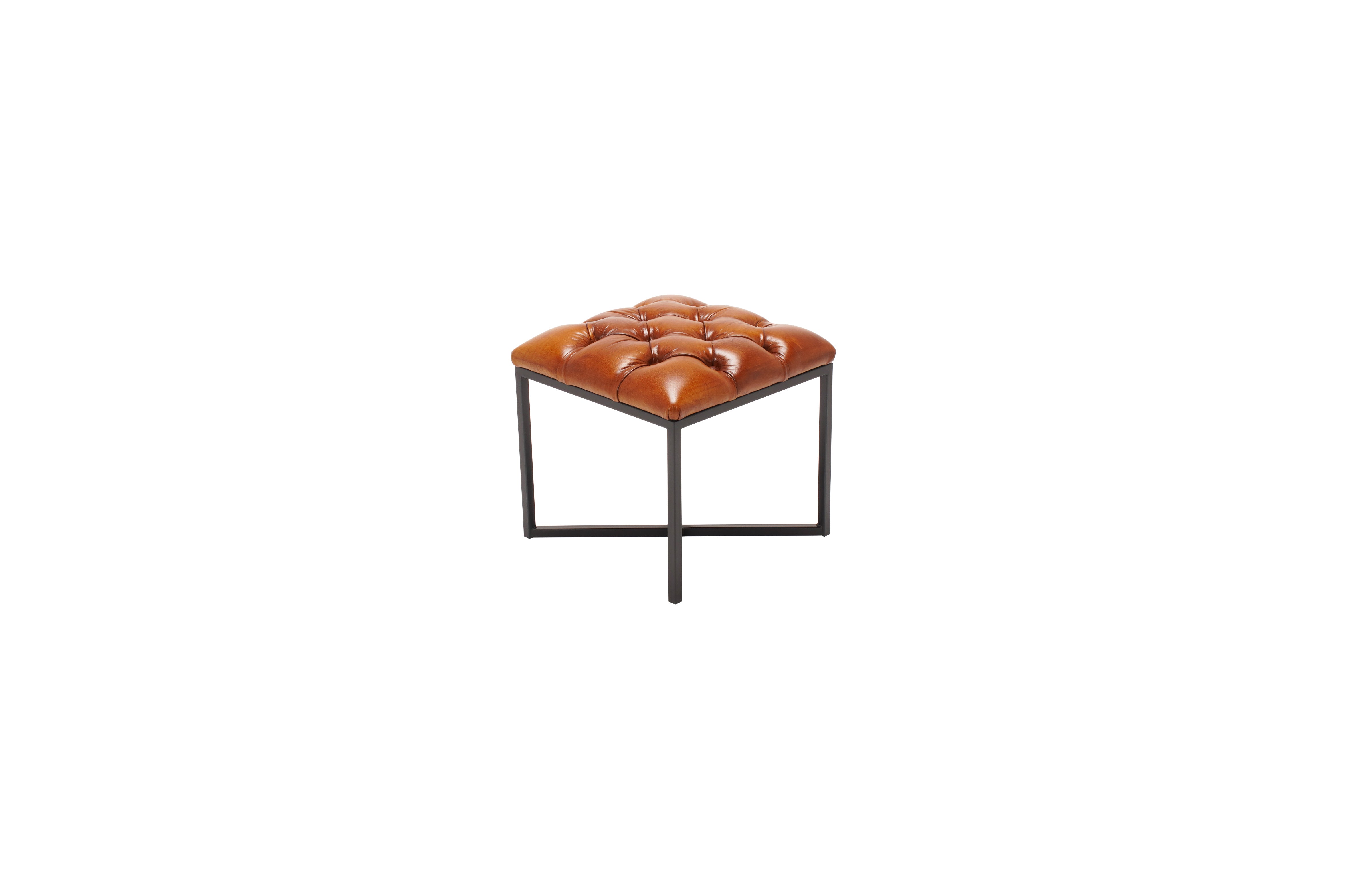 Taburet Buttoned din piele