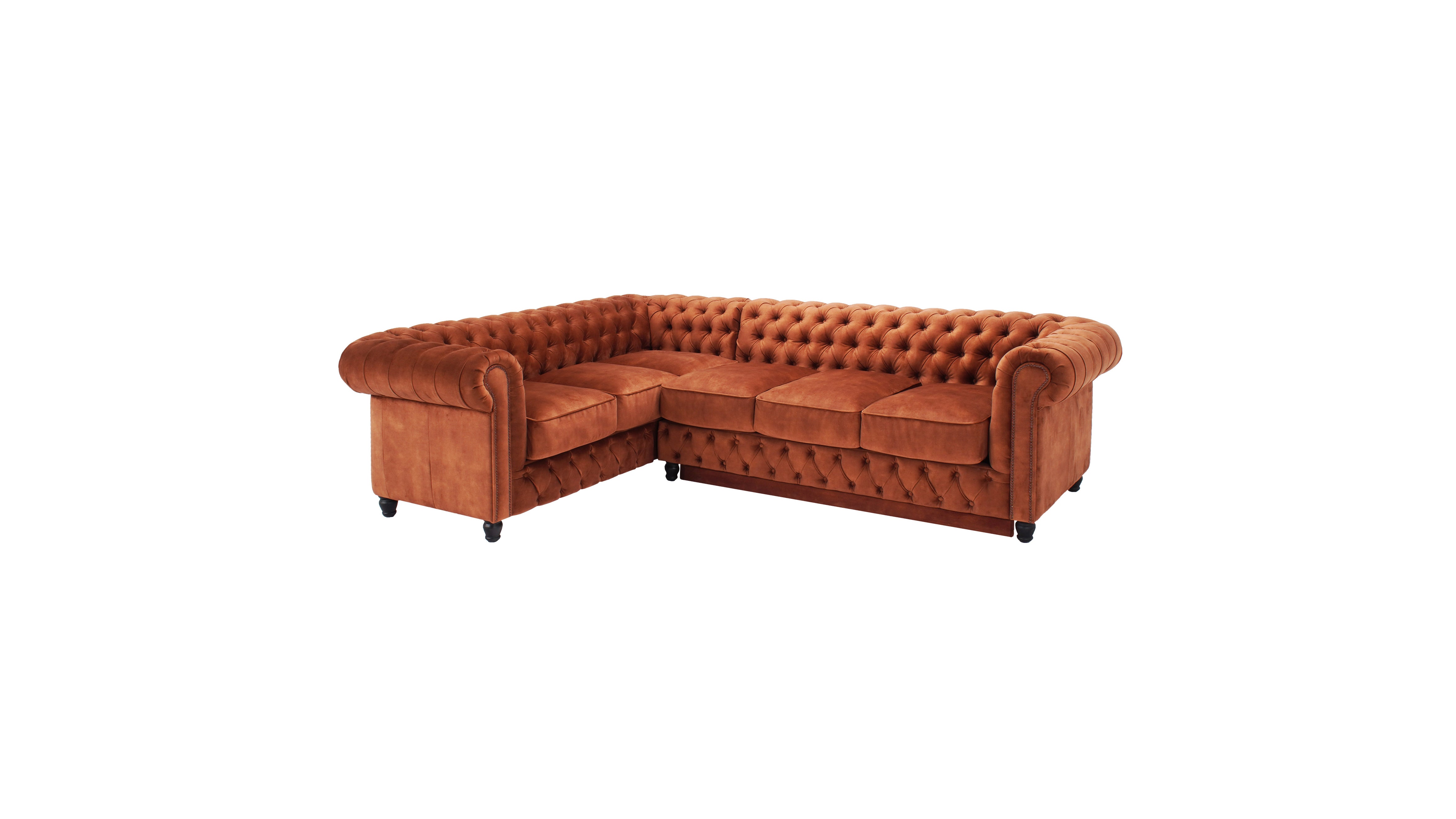 Canapea extensibilă din catifea Chesterfield Fleming 205 cm