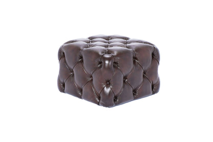Fleming chesterfield leather ottoman