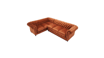 Canapea extensibilă din catifea Chesterfield Fleming 205 cm