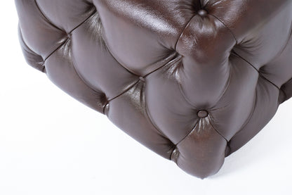 Fleming chesterfield leather ottoman