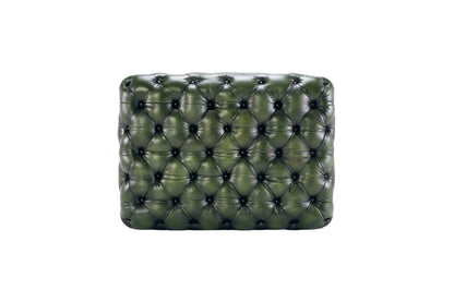 Austen chesterfield leather ottoman
