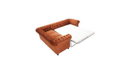 Canapea extensibilă din catifea Chesterfield Fleming 205 cm