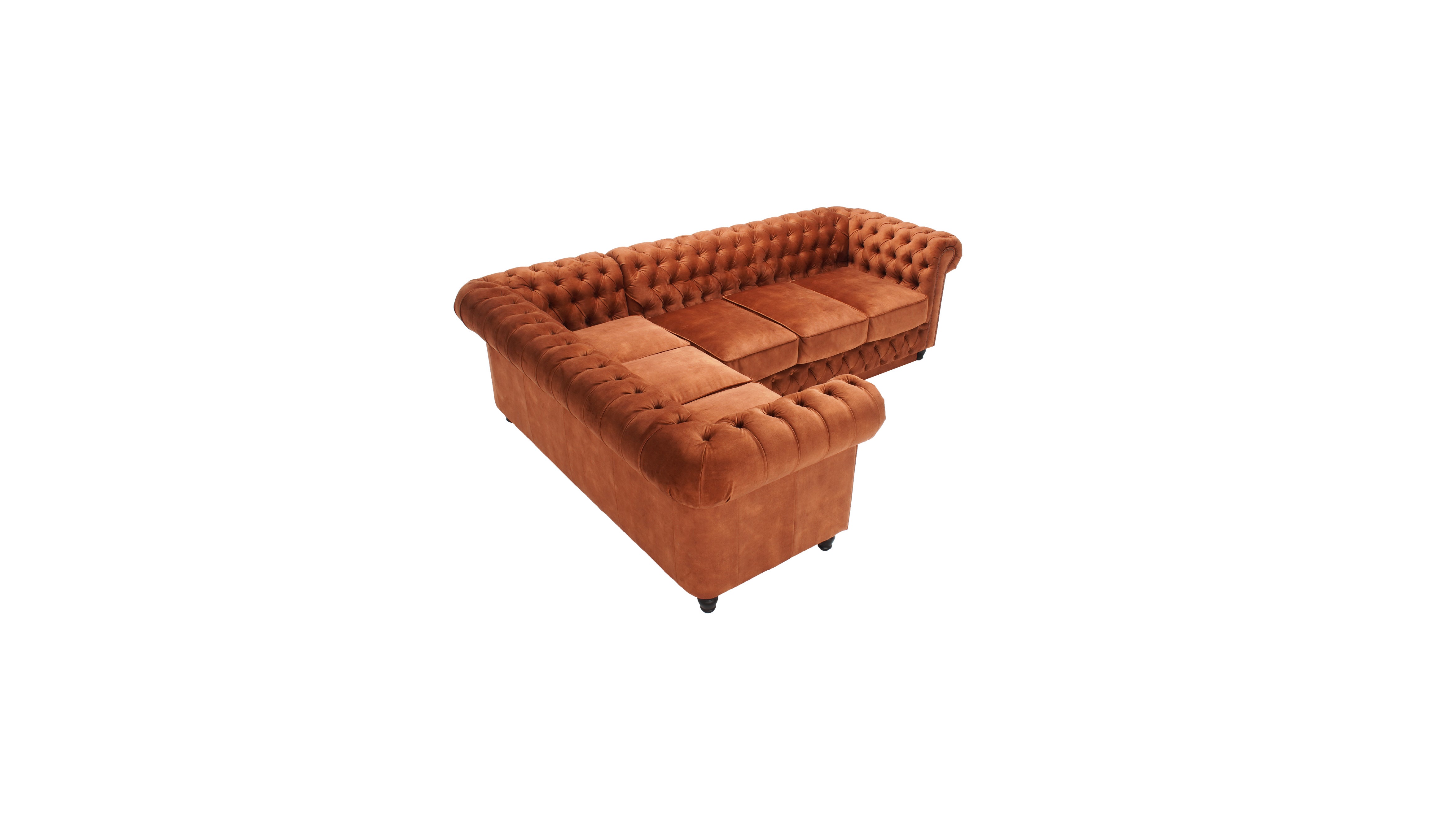 Canapea extensibilă din catifea Chesterfield Fleming 205 cm