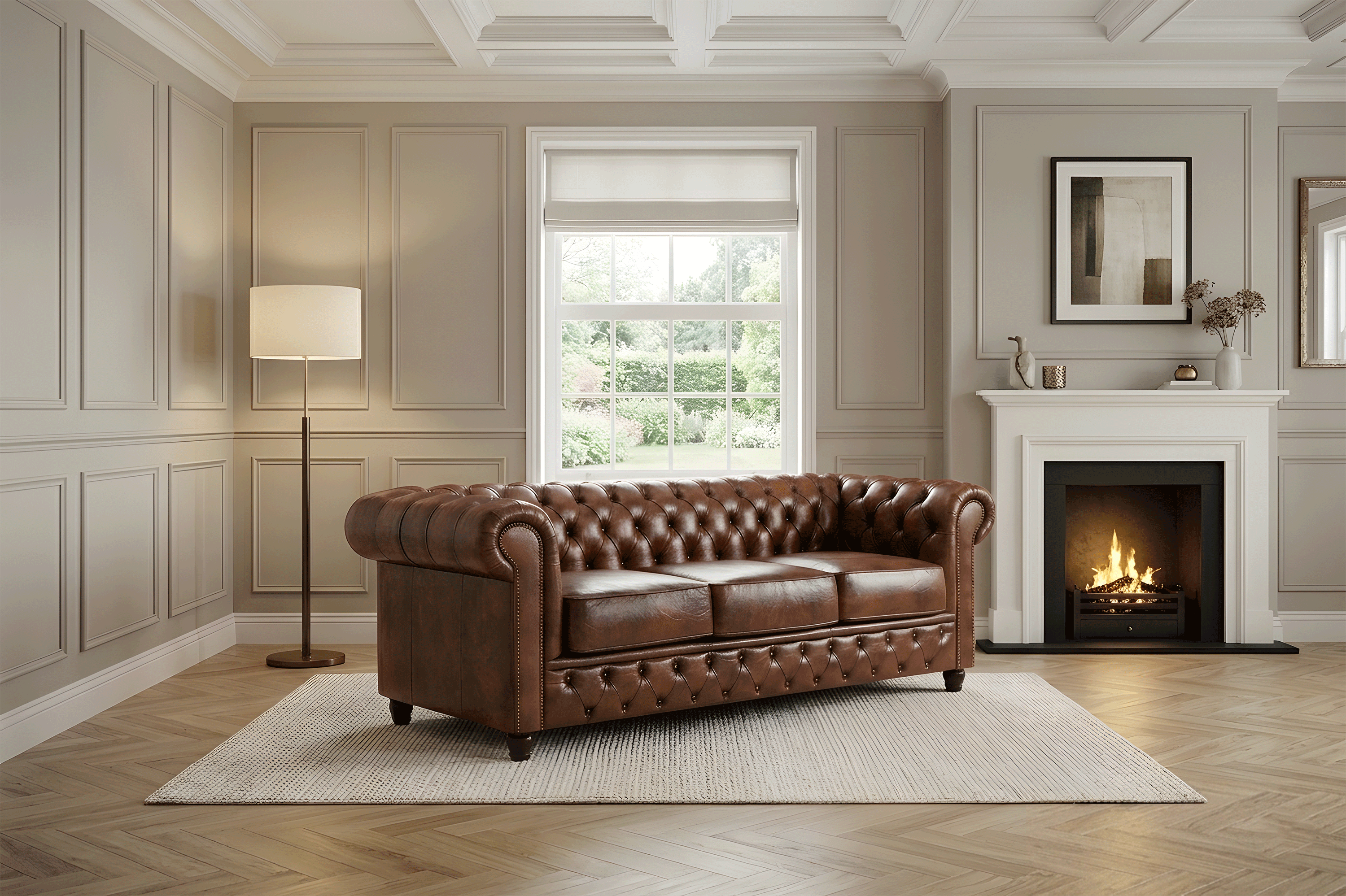 Canapea Chesterfield Fleming din piele