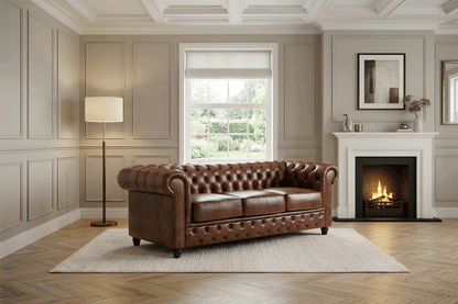 Canapea Chesterfield Fleming din piele