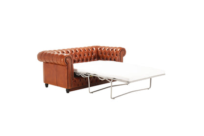 Canapea extensibila din piele Chesterfield Fleming 190 cm