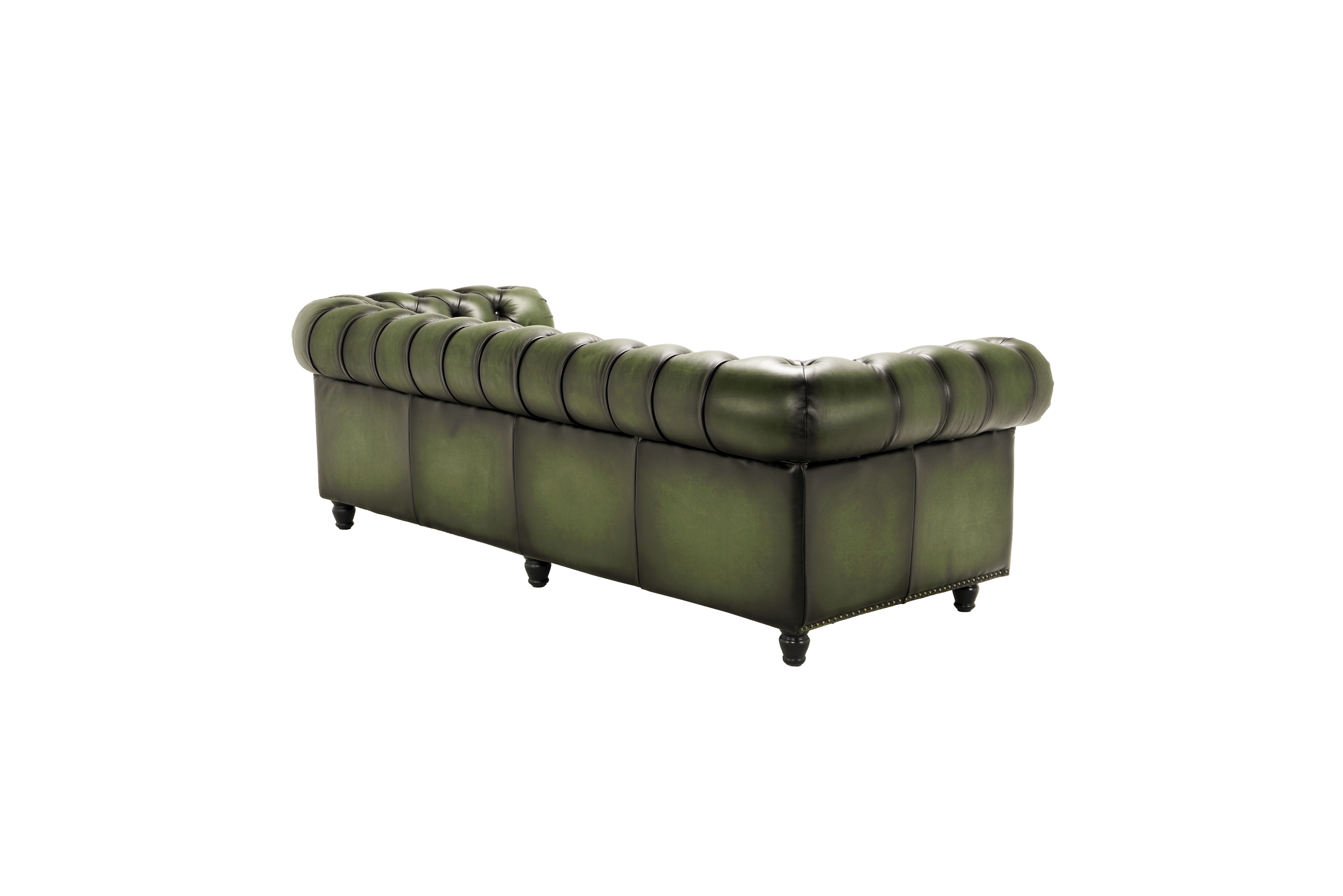 Canapea Chesterfield Austen din piele Vintage Moss