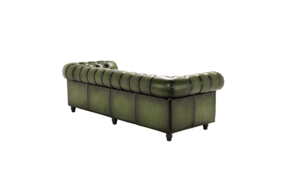 Canapea Chesterfield Austen din piele Vintage Moss