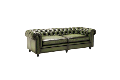 Canapea Chesterfield Austen din piele Vintage Moss